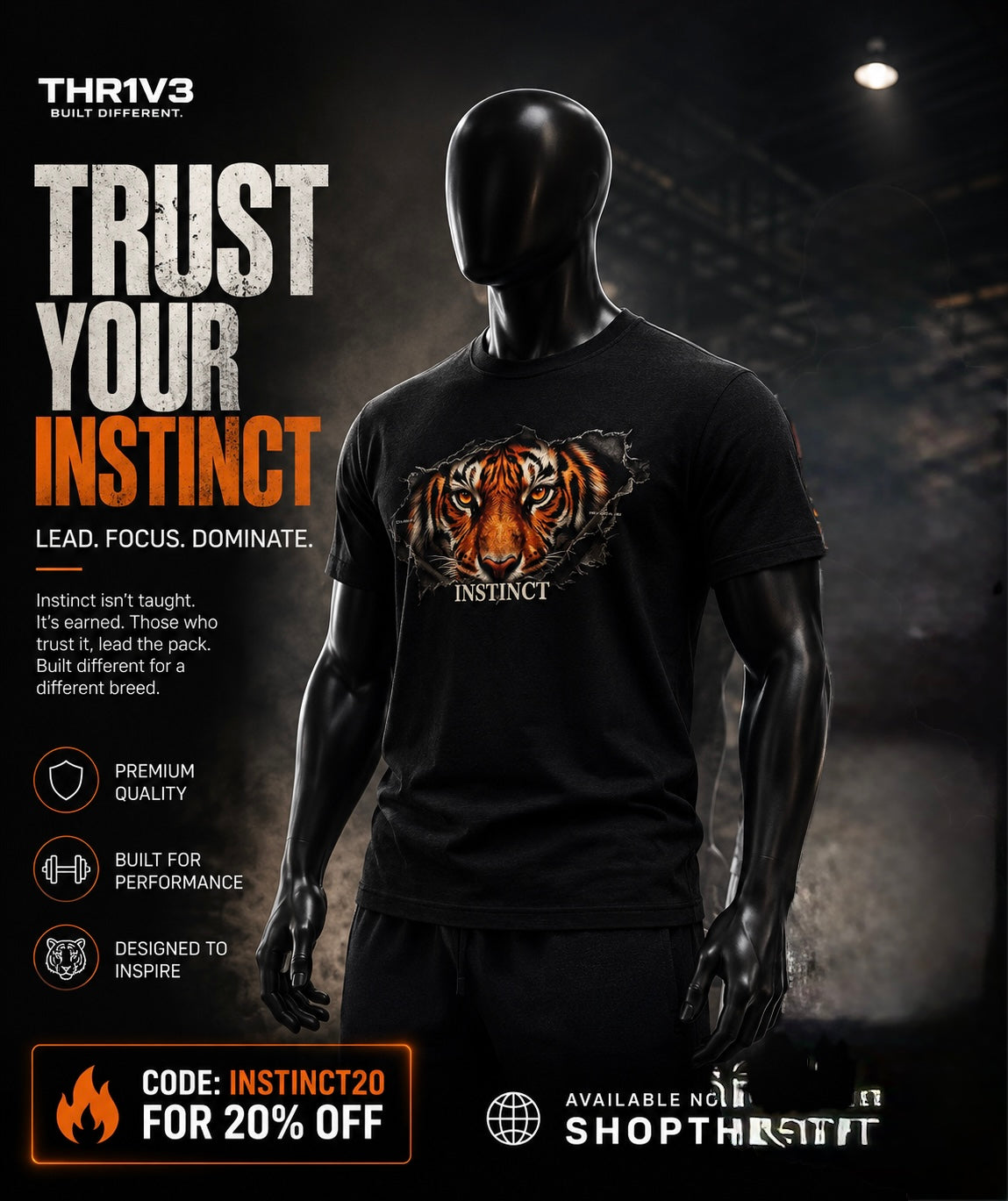 Tiger Instinct Graphic Tee — Fierce Wildlife Streetwear