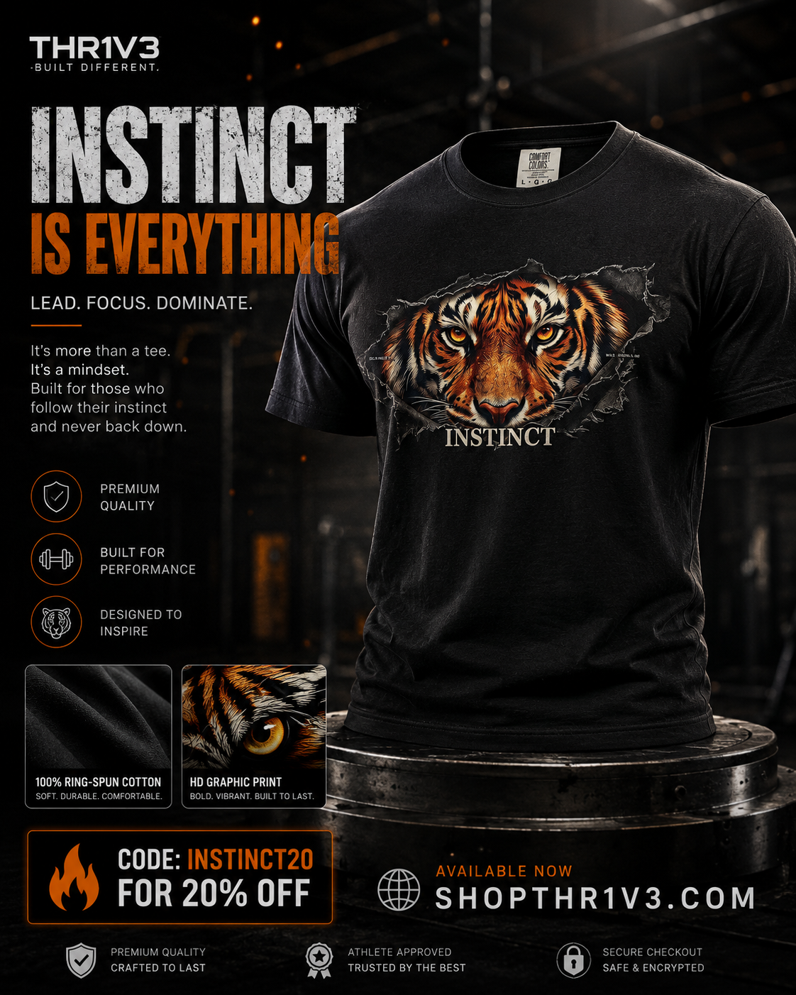 Tiger Instinct Graphic Tee — Fierce Wildlife Streetwear