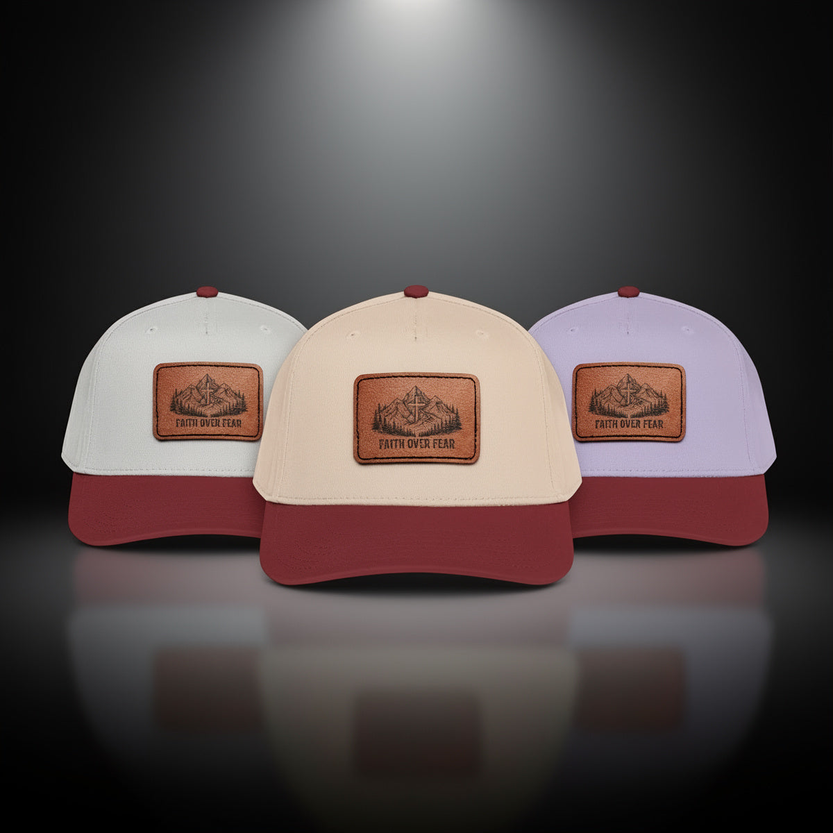 Faith Over Fear Leather Patch Baseball Cap