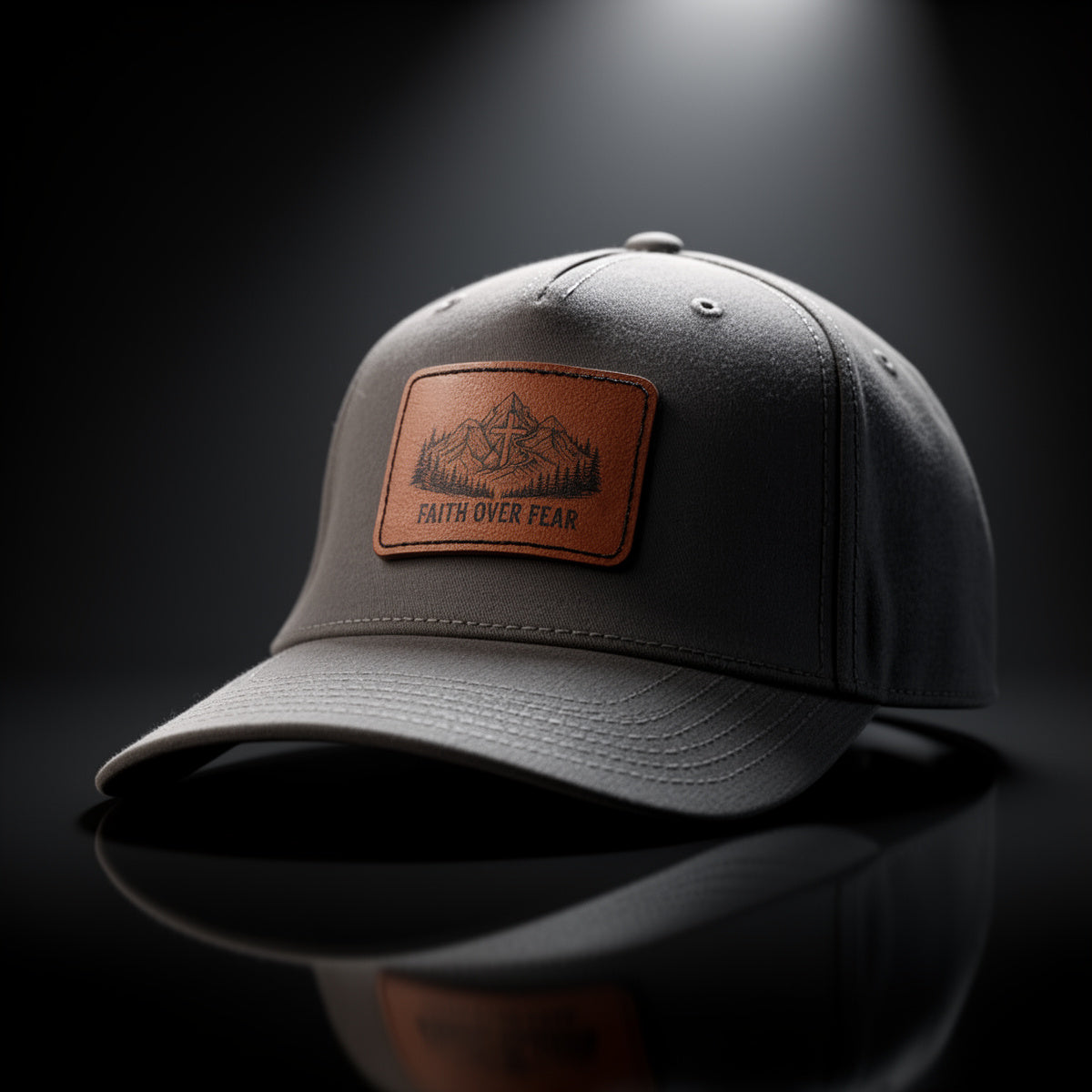 Faith Over Fear Leather Patch Baseball Cap