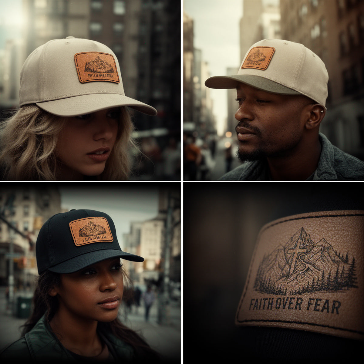 Faith Over Fear Leather Patch Baseball Cap