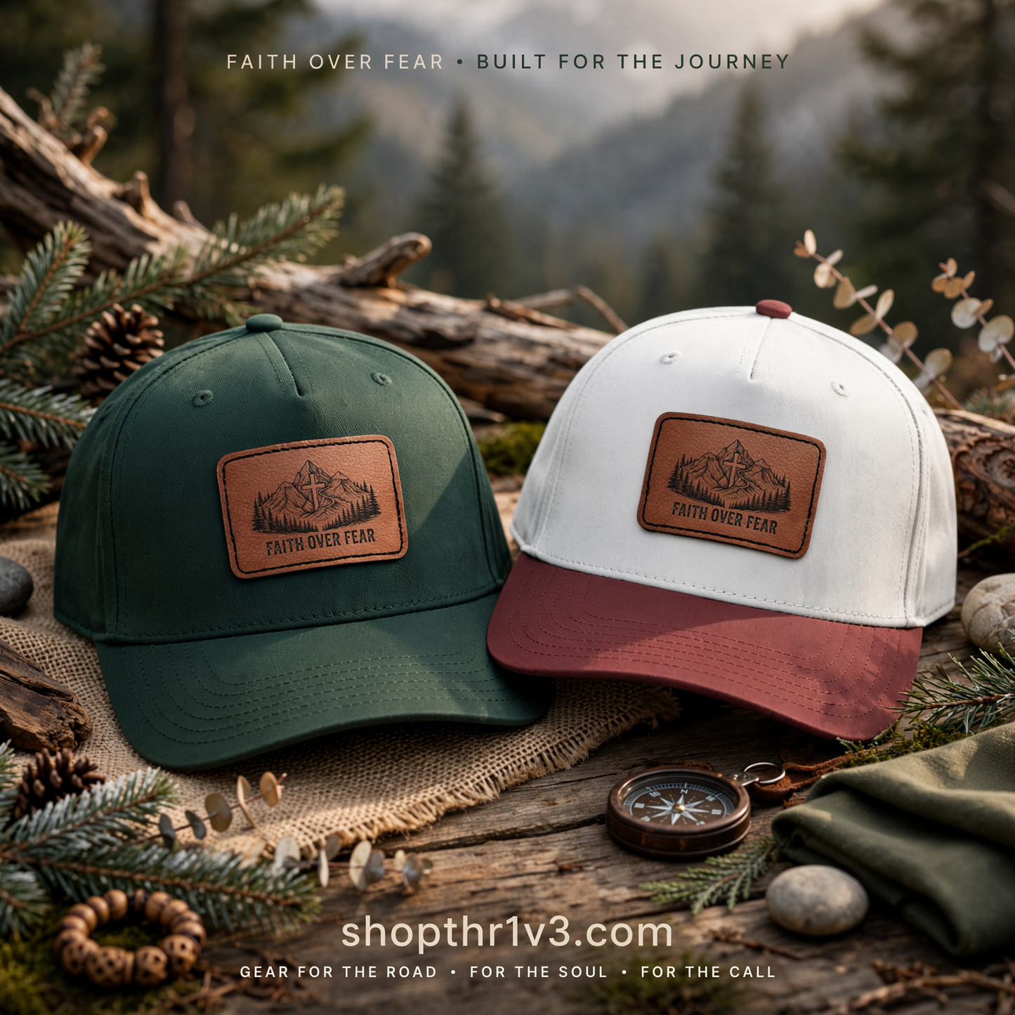 Faith Over Fear Leather Patch Baseball Cap