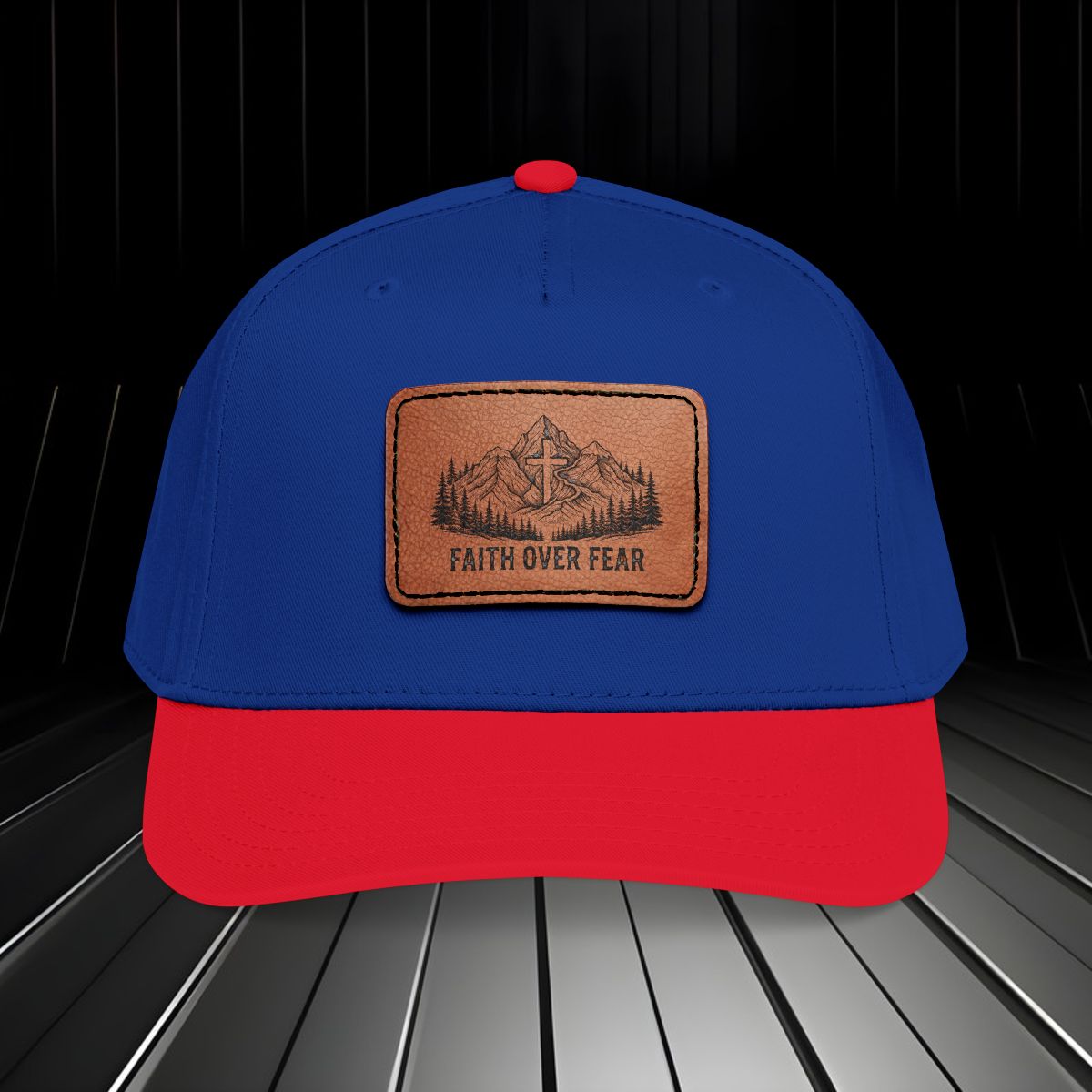 Faith Over Fear Leather Patch Baseball Cap