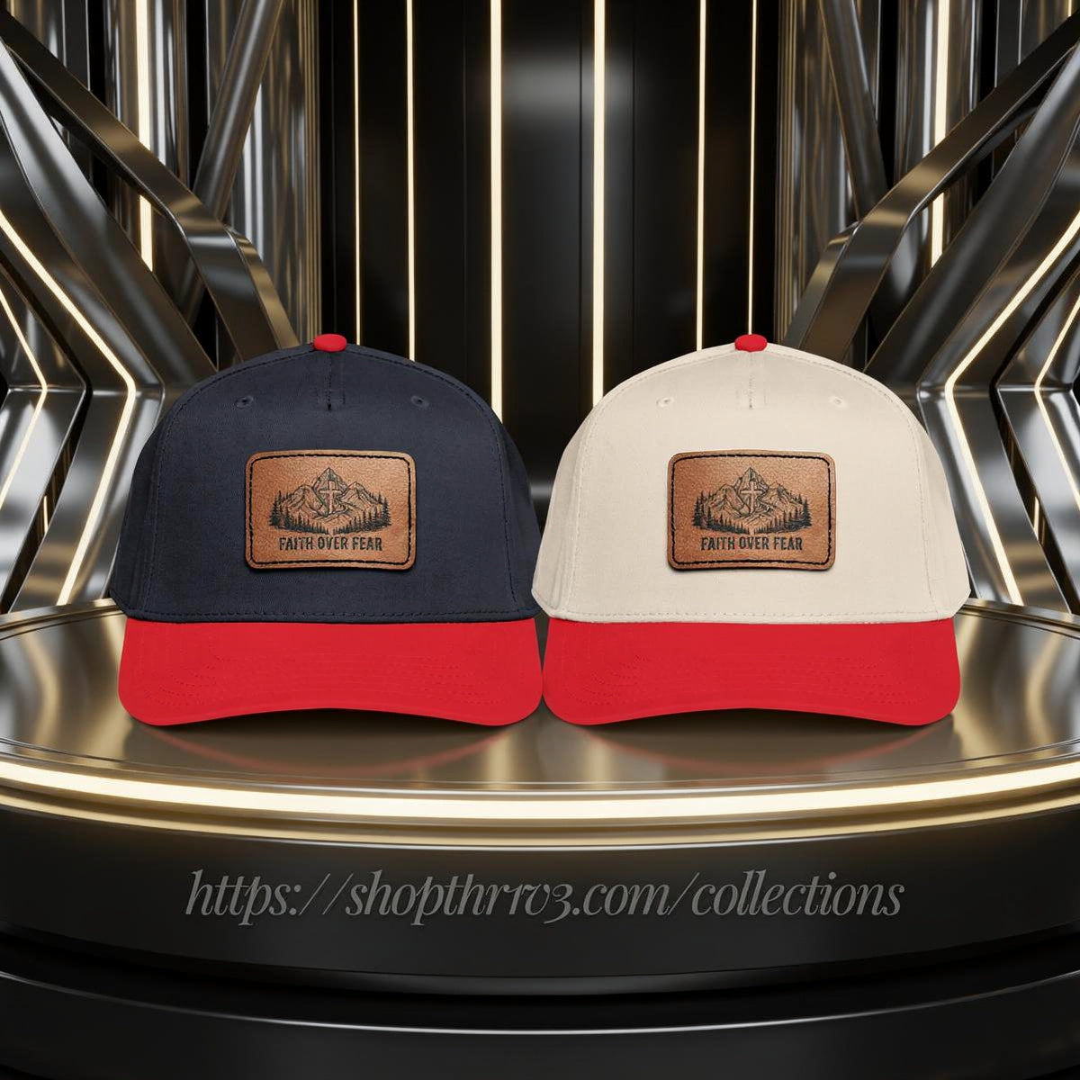 Faith Over Fear Leather Patch Baseball Cap