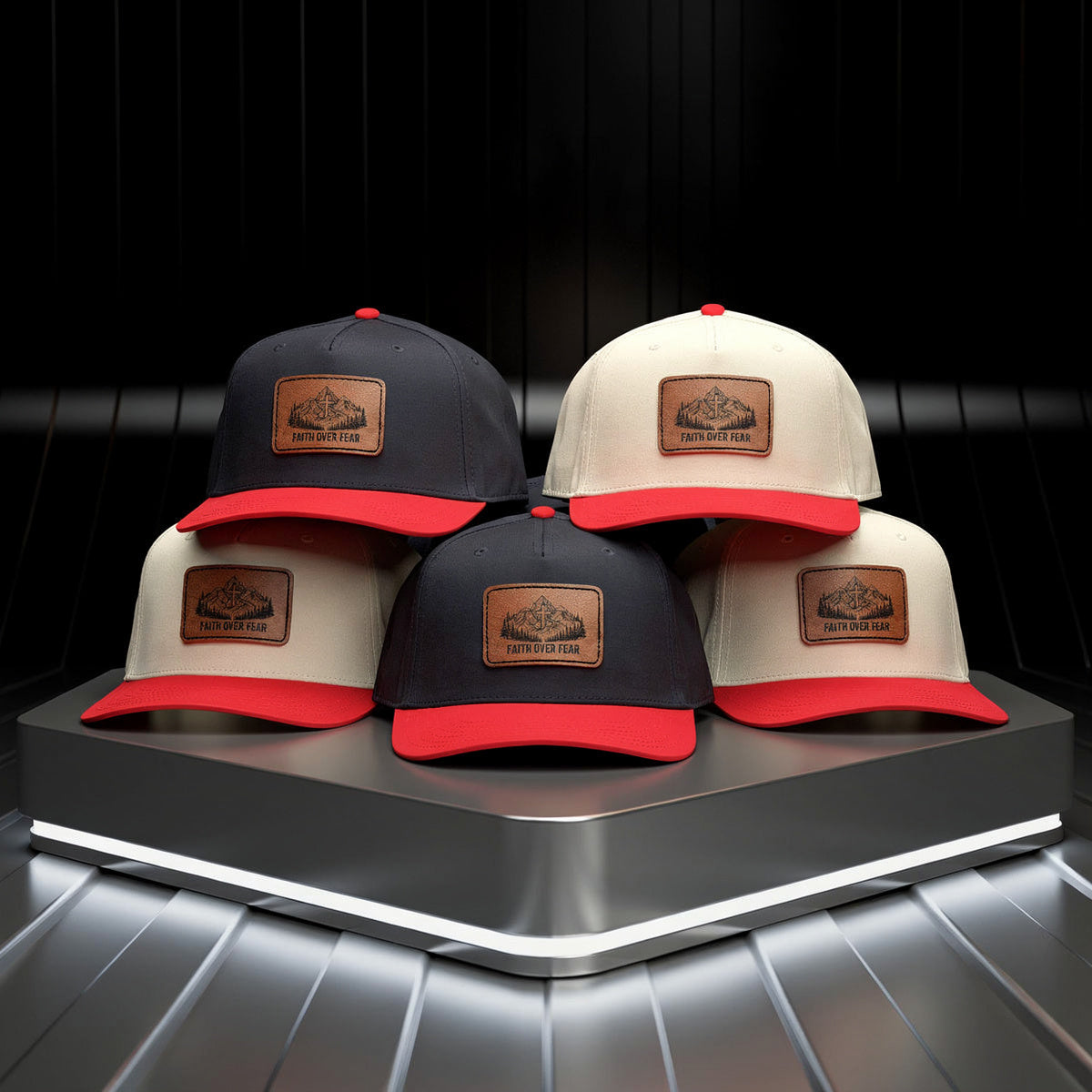 Faith Over Fear Leather Patch Baseball Cap