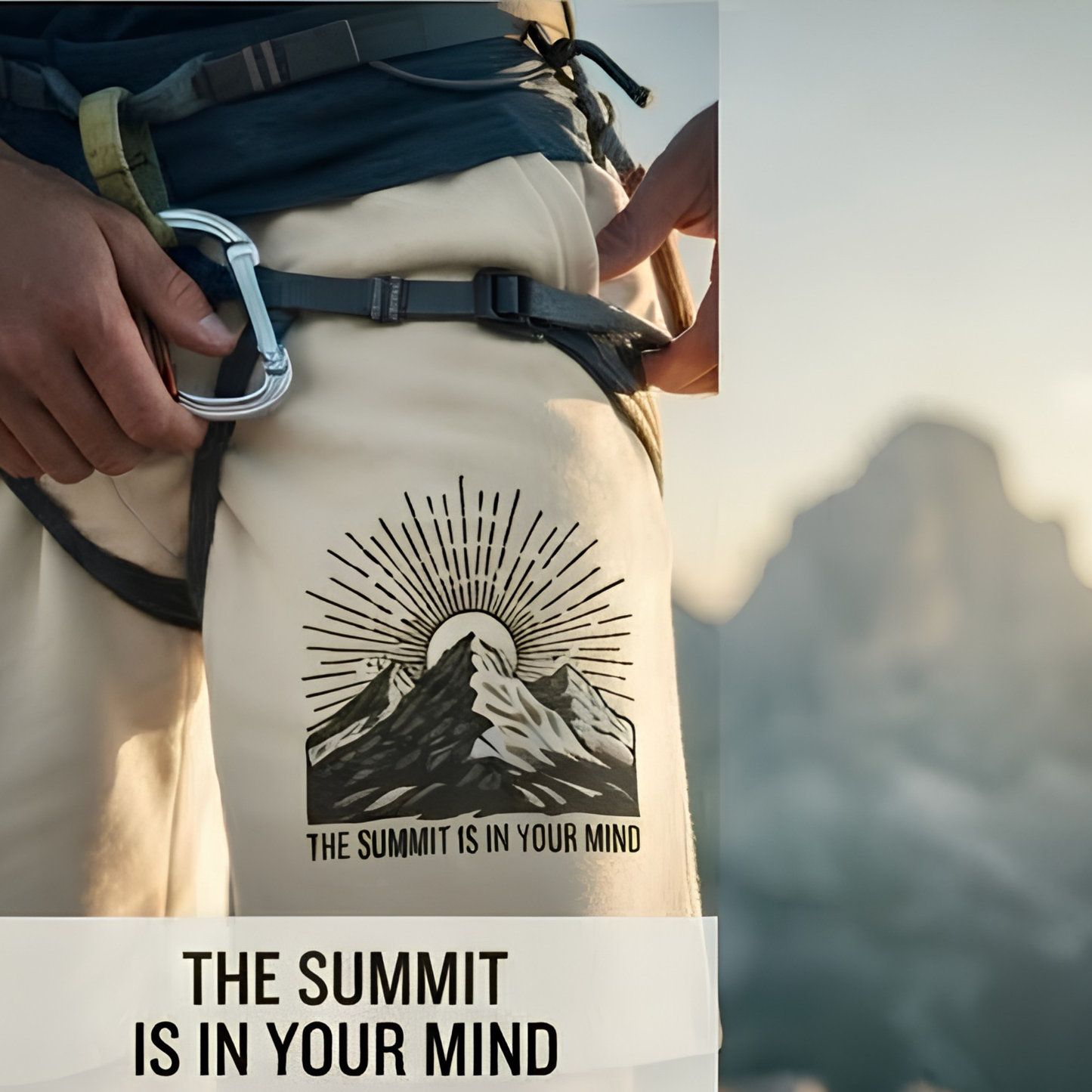 Mountain Sunrise Sweat Shorts — "The Summit Is In Your Mind"
