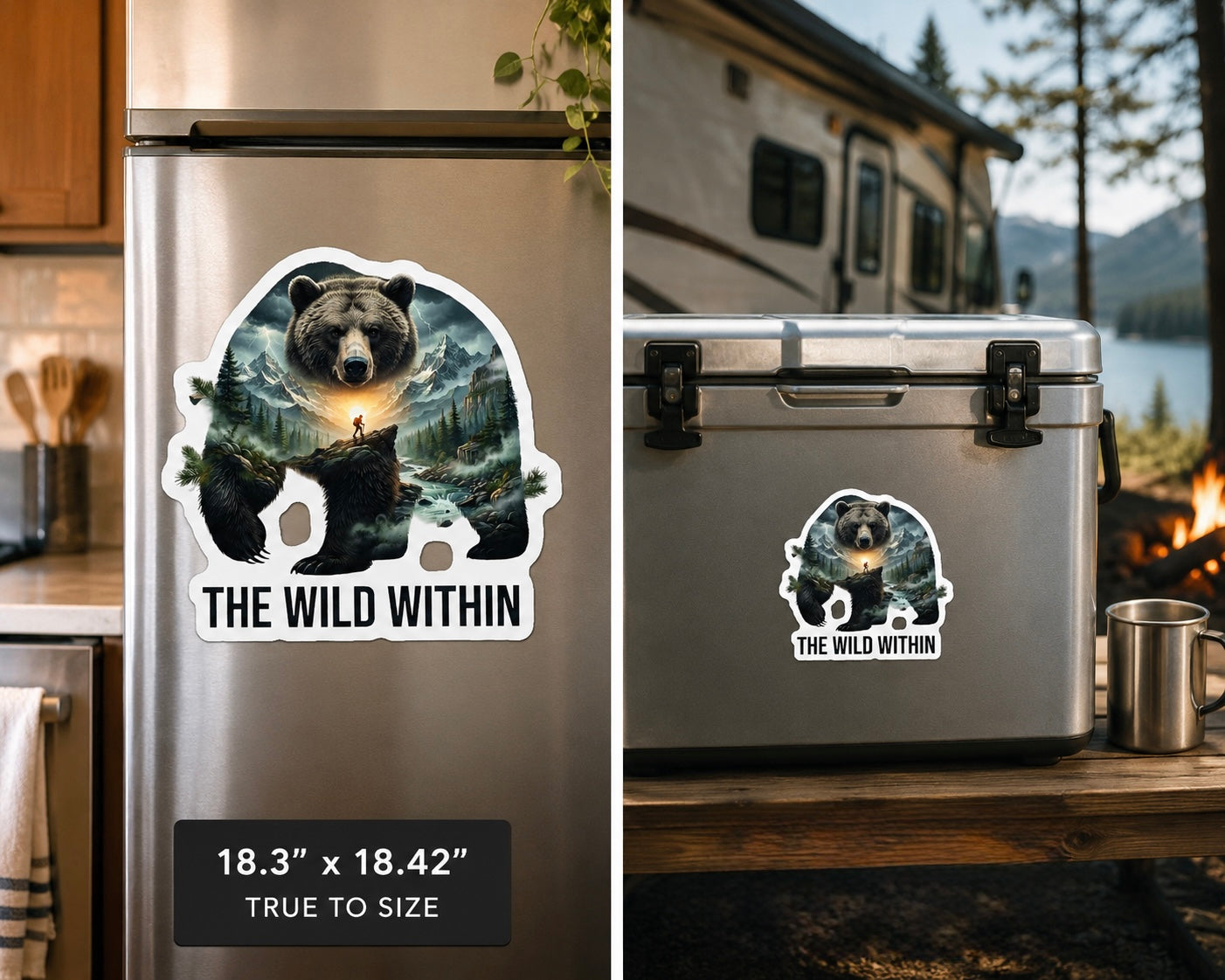 The Wild Within™ Custom Shape Magnet | Bear Mountain Wilderness Art