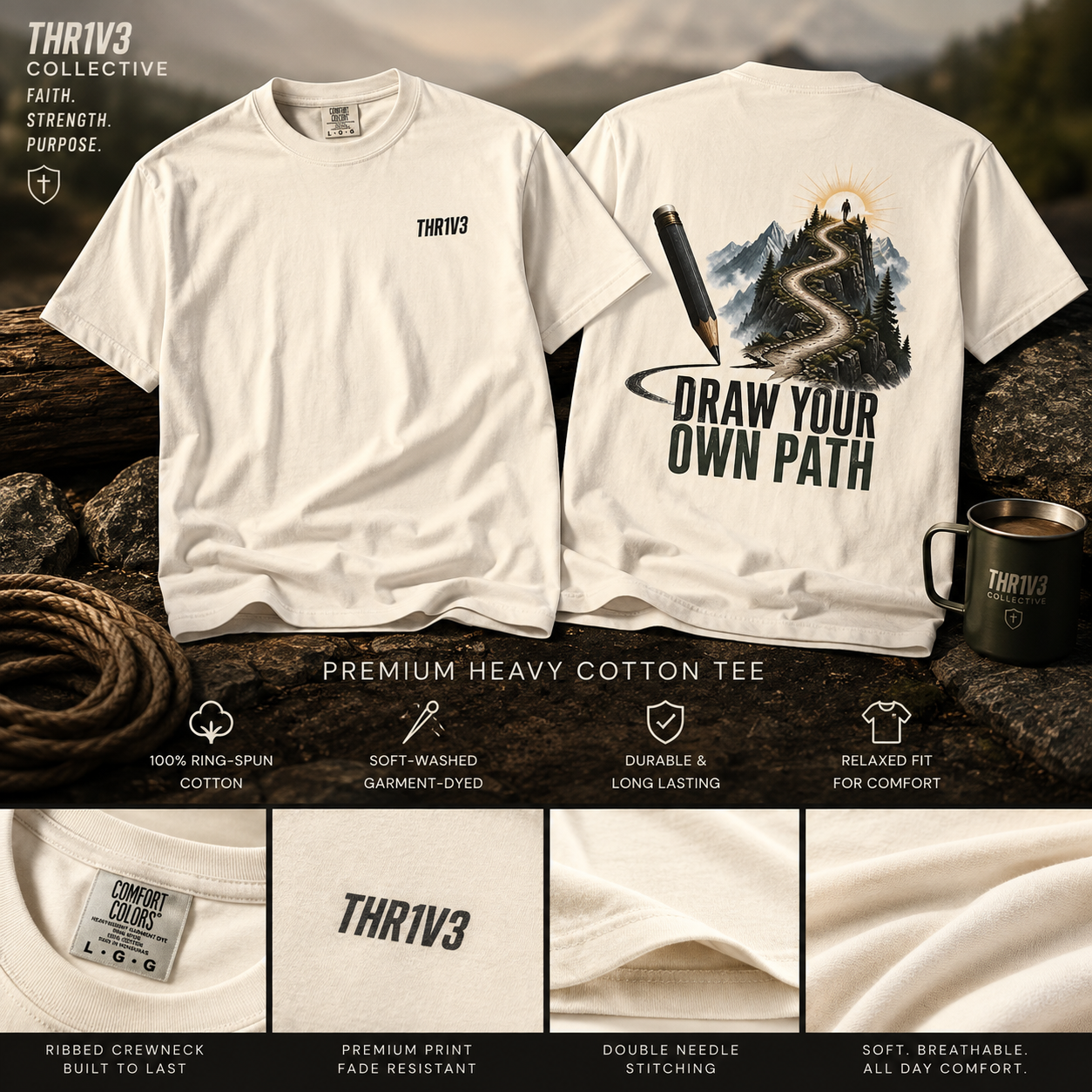 T-Shirt — Draw Your Own Path Inspirational Graphic Tee