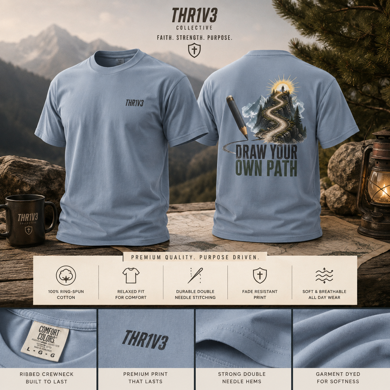 T-Shirt — Draw Your Own Path Inspirational Graphic Tee