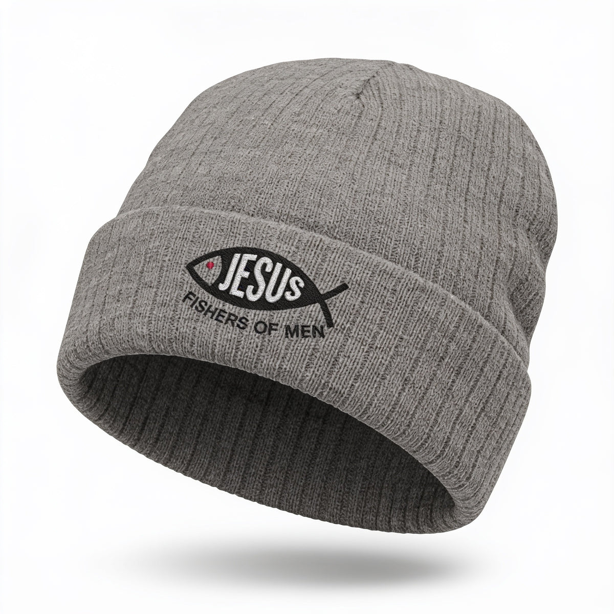 Fishers of Men Christian Ribbed Beanie | Jesus Fish Embroidered Hat