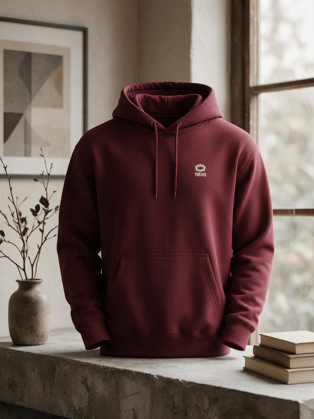 Christian Lion & Cross Fleece Hoodie — Faith Graphic Pullover