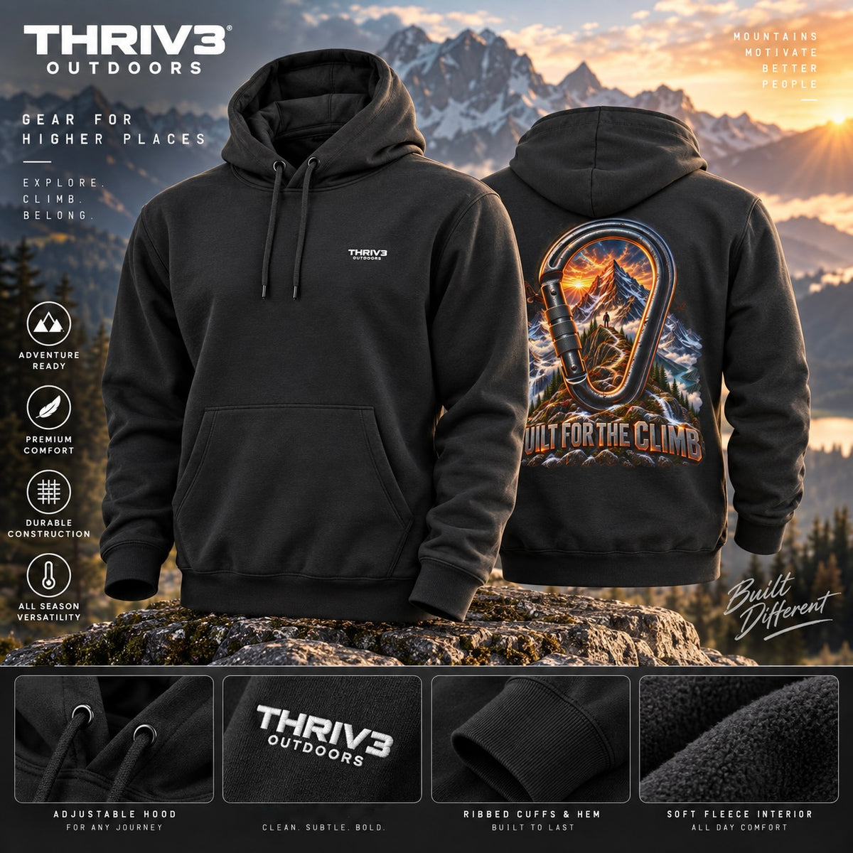 Built for the Climb Mountain Adventure Hoodie