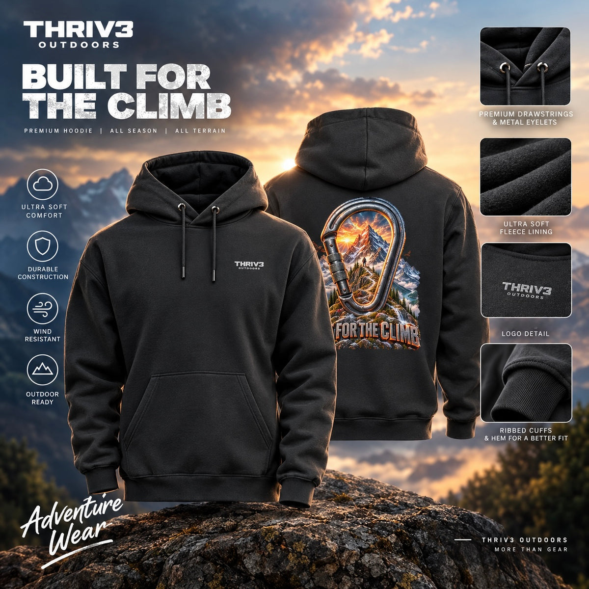 Built for the Climb Mountain Adventure Hoodie