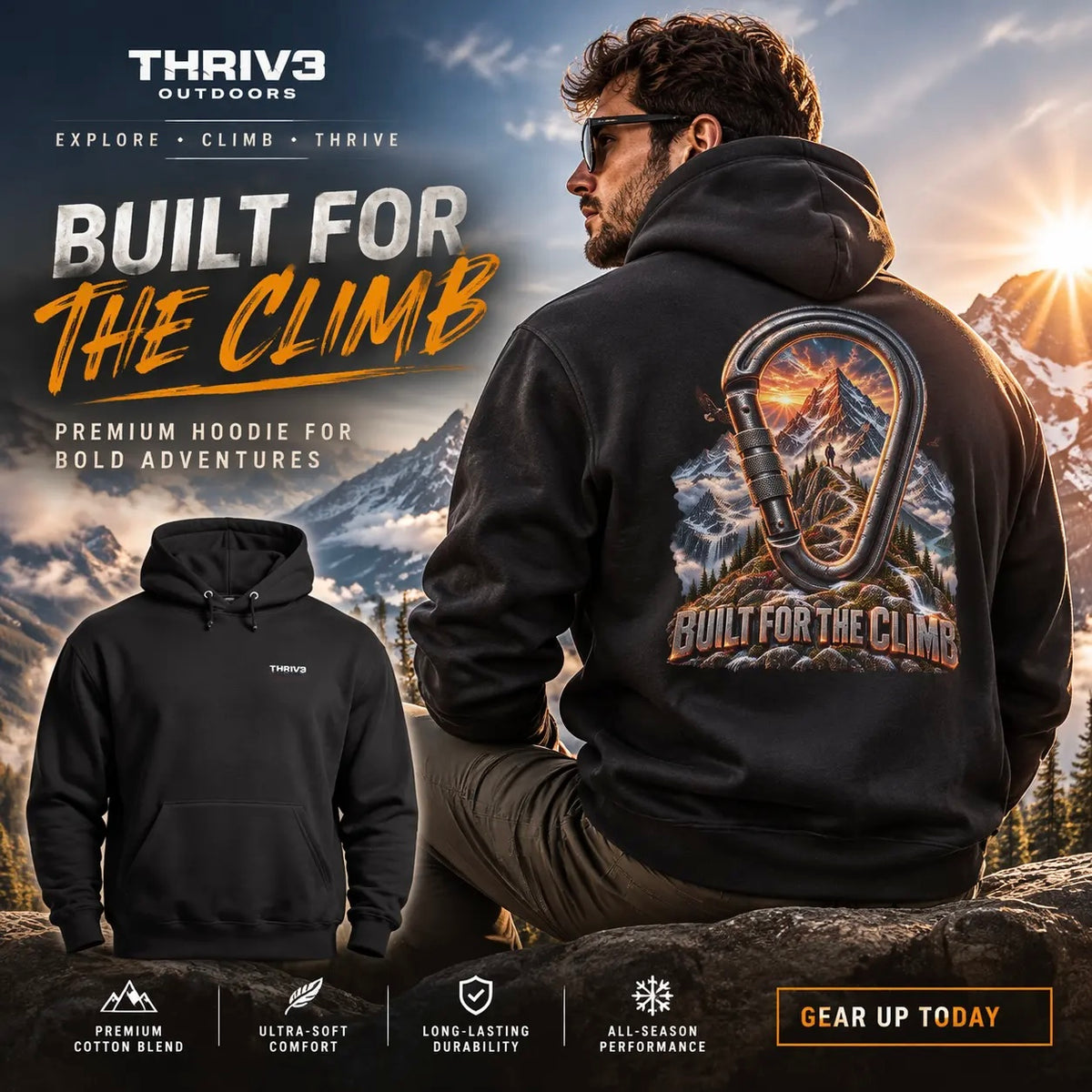 Built for the Climb Mountain Adventure Hoodie