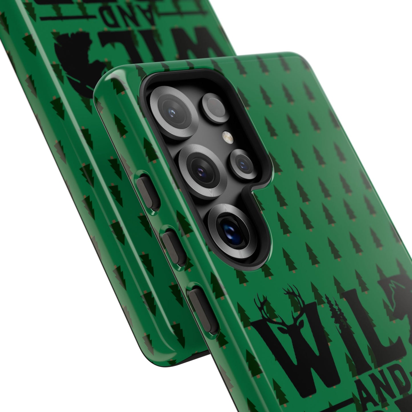 Wild and Free Bear Graphic Phone Case | Forest Pattern iPhone Case