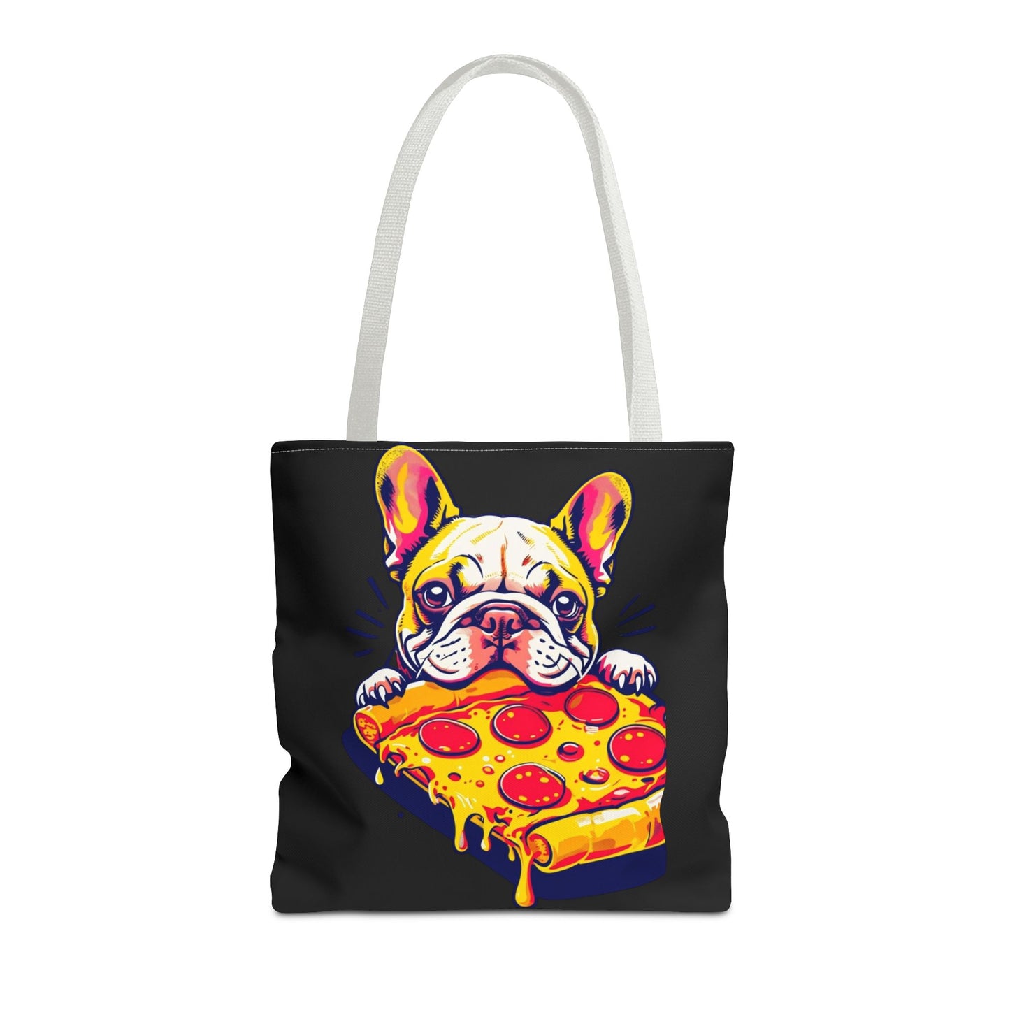Funny French Bulldog Pizza Tote Bag - Perfect for Dog Lovers & Foodies