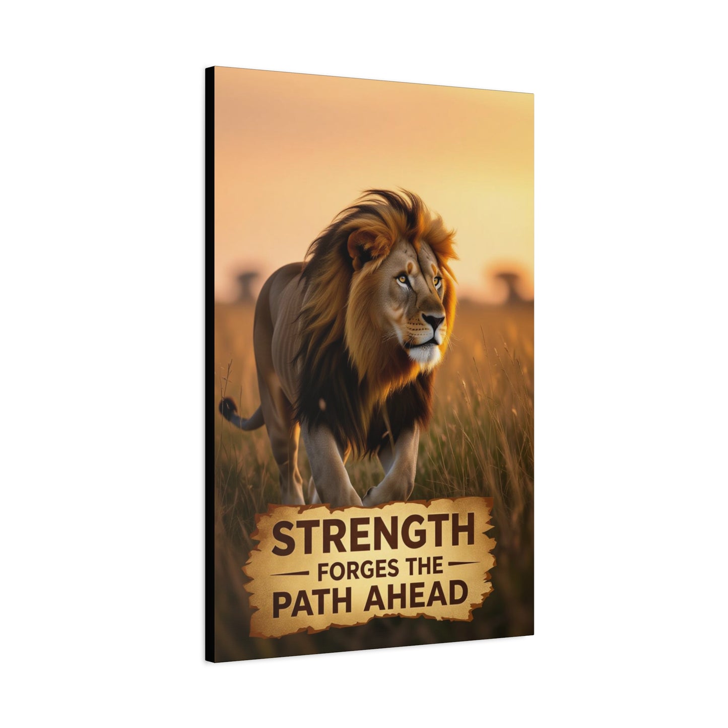 Inspirational Lion Canvas Print, Strength Motivational Wall Art, Home Decor, Lion Artwork, Gift for Nature Lovers, Leadership Inspiration