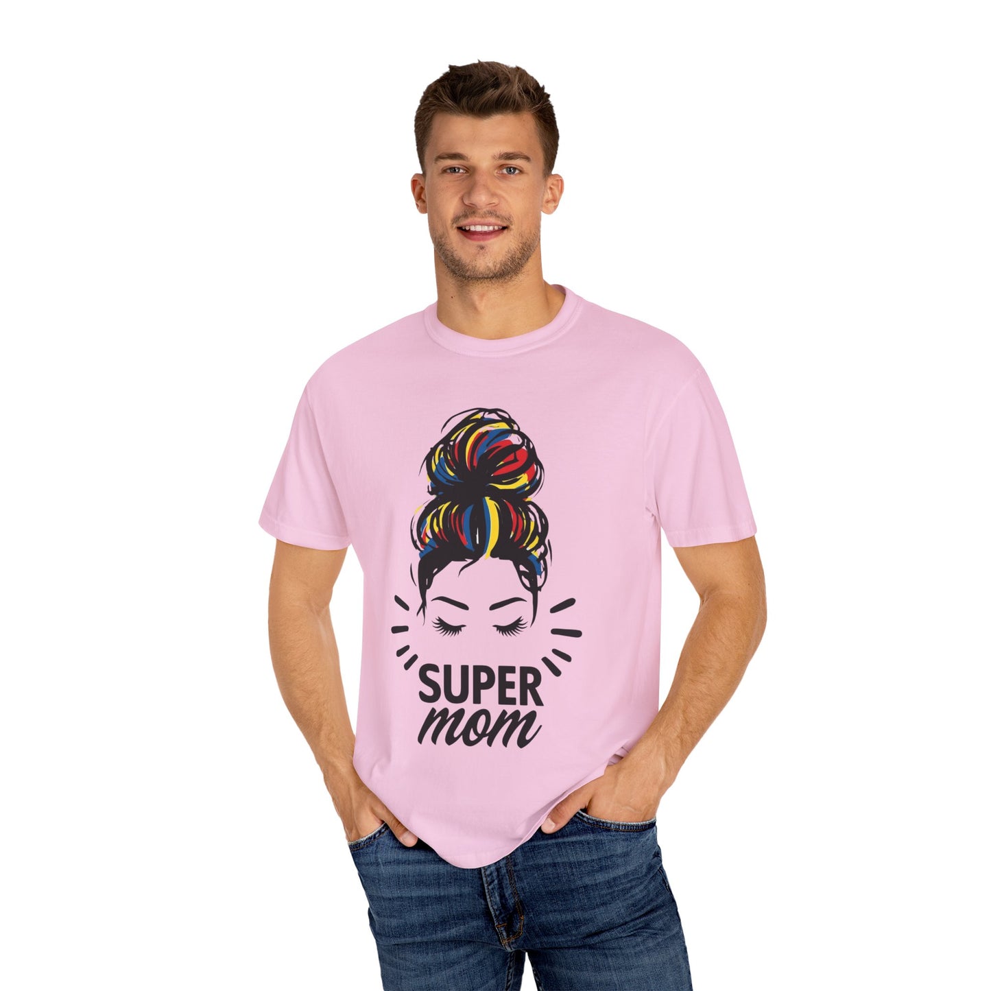Supermom Women's Tee, Vibrant Bold Unisex T-shirt, Colorful Mother's Day Shirt, Embrace Mom Gift, Fun Graphic Tees for Her