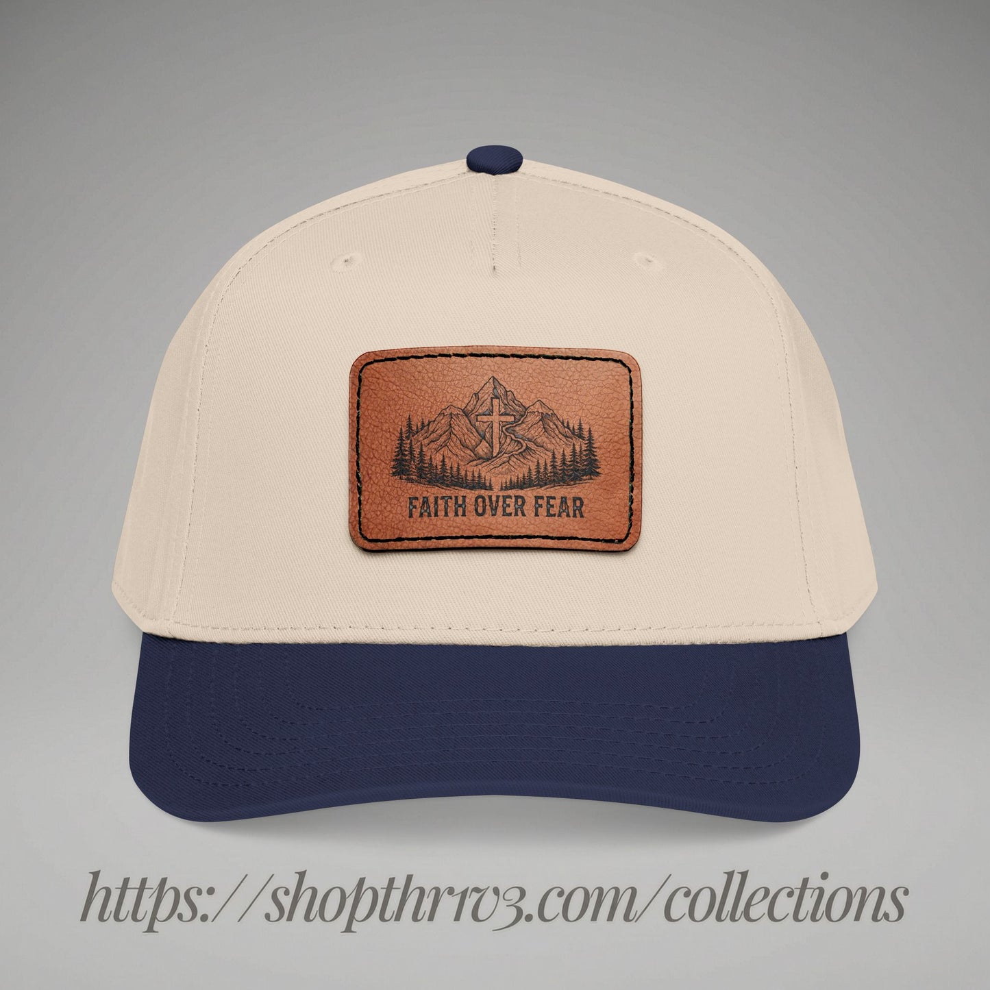 Faith Over Fear Leather Patch Baseball Cap