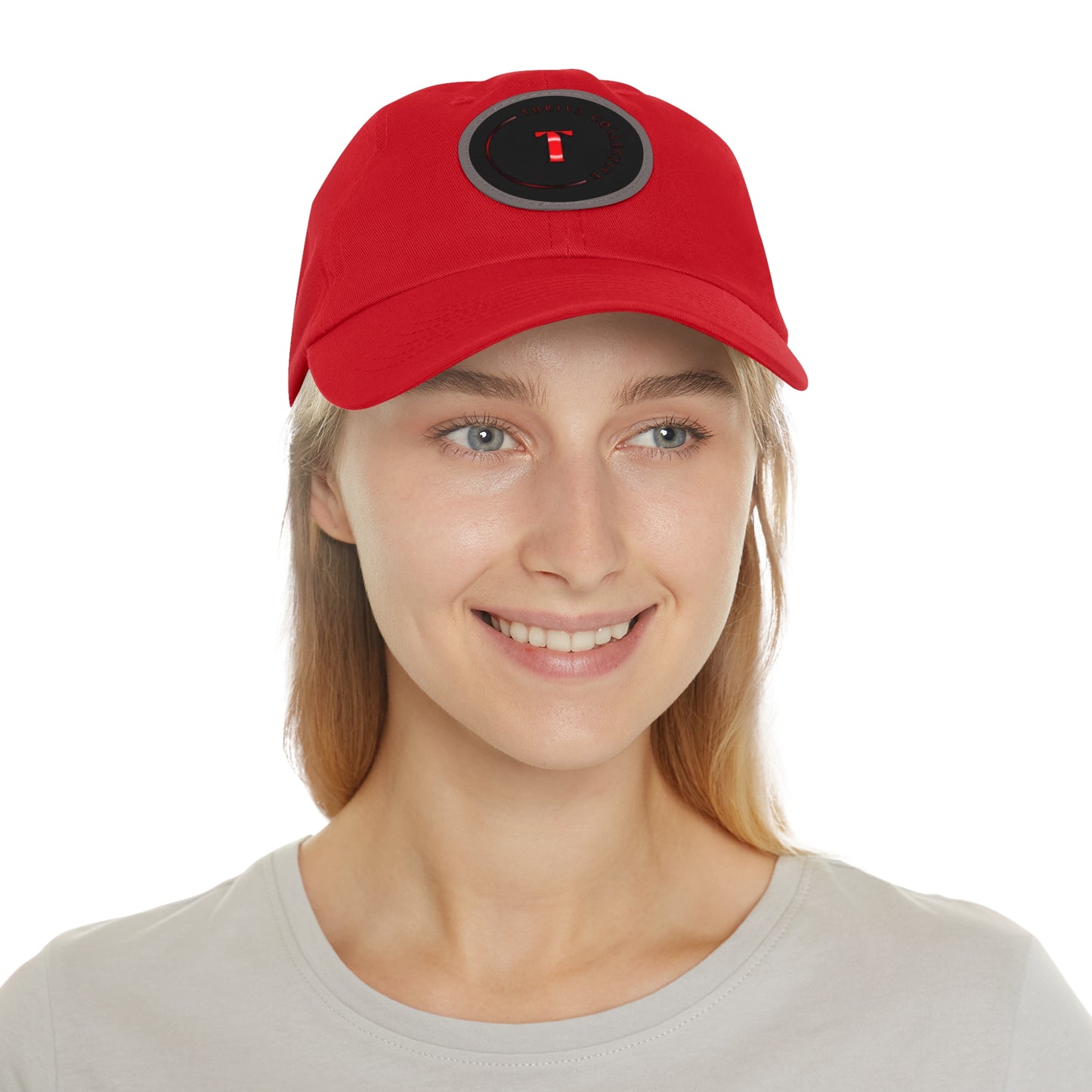 Dad Hat Leather Patch Round THR1V3 COLLECTIVE