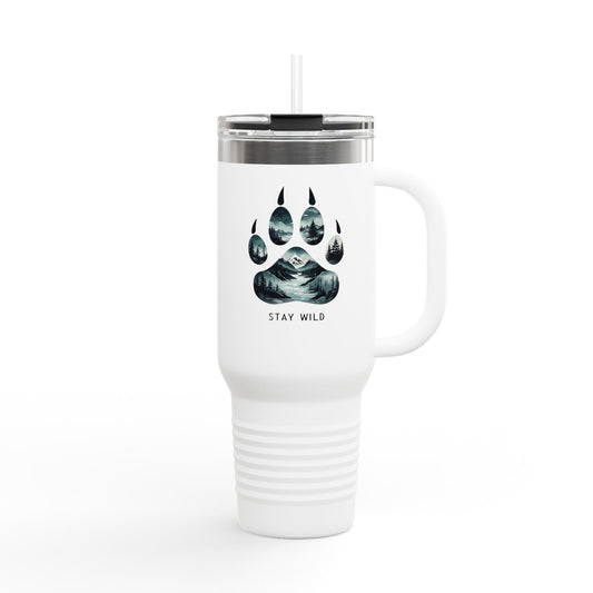 Stay Wild Insulated Travel Mug | 40oz Adventure Coffee Cup | Perfect for Nature Lovers, Camping, Road Trips, Gifts