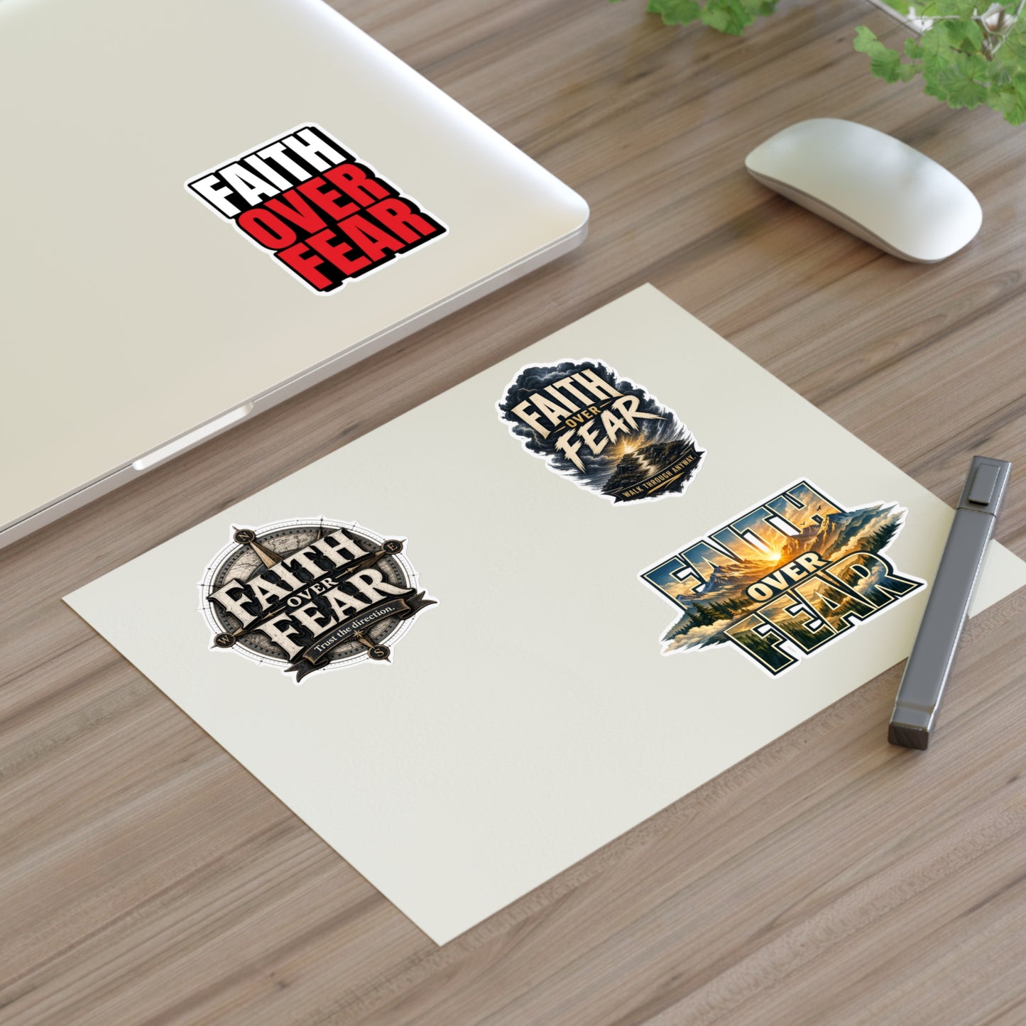 Faith Over Fear Sticker Sheet — Inspirational Christian Stickers for Journals, Water Bottles & Gifts