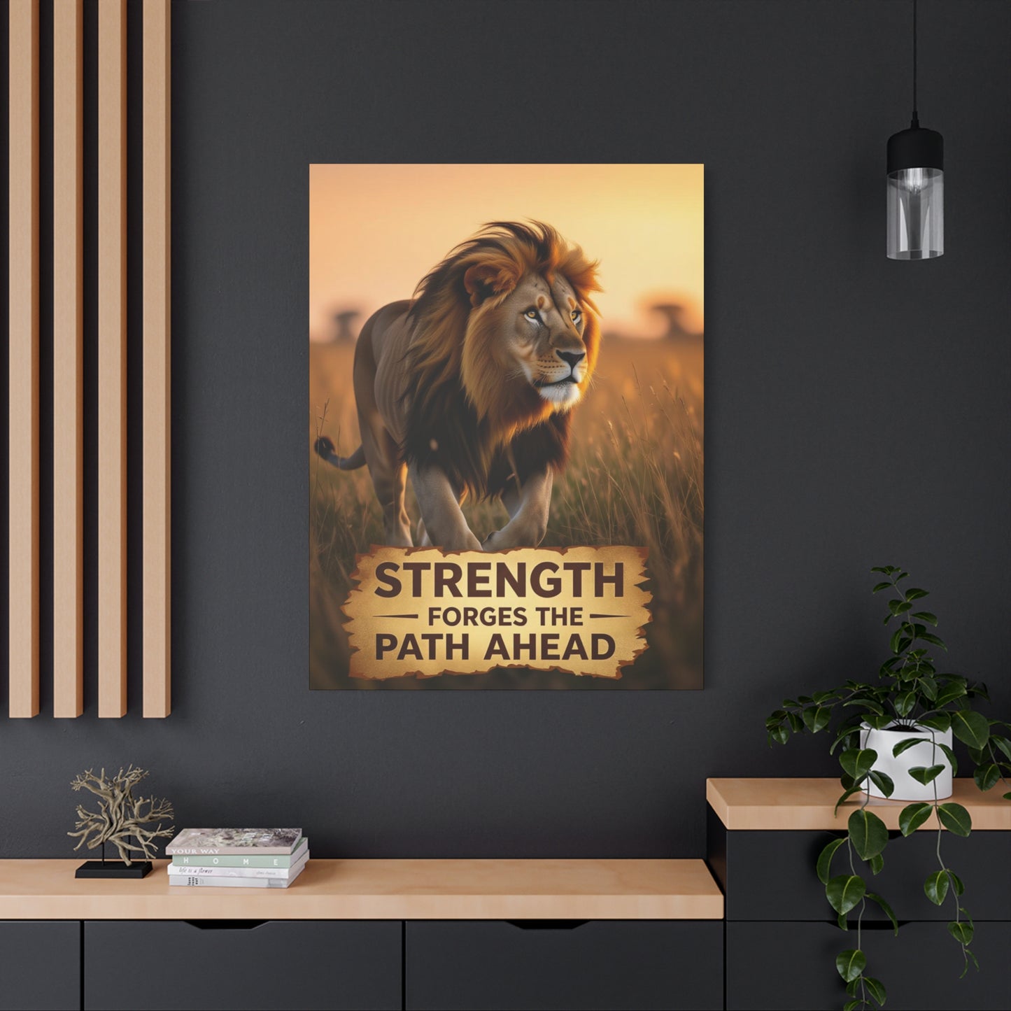 Inspirational Lion Canvas Print, Strength Motivational Wall Art, Home Decor, Lion Artwork, Gift for Nature Lovers, Leadership Inspiration