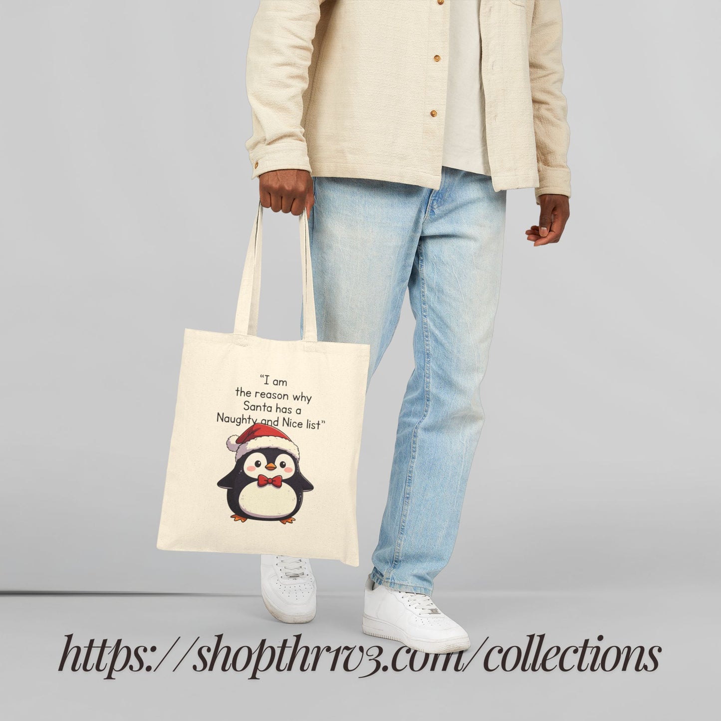 Chubby Penguin Mental Health Tote — Self-Care & Positivity Canvas Bag