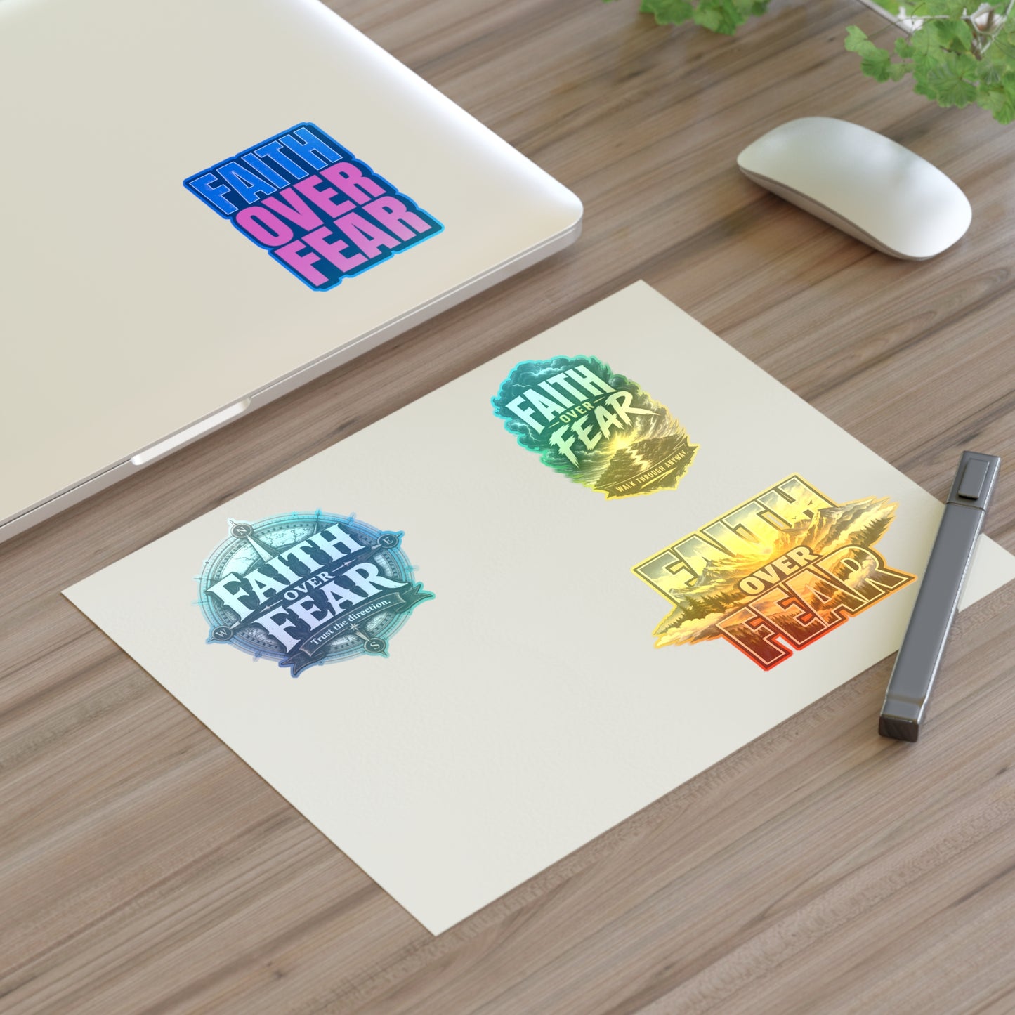 Faith Over Fear Sticker Sheet — Inspirational Christian Stickers for Journals, Water Bottles & Gifts