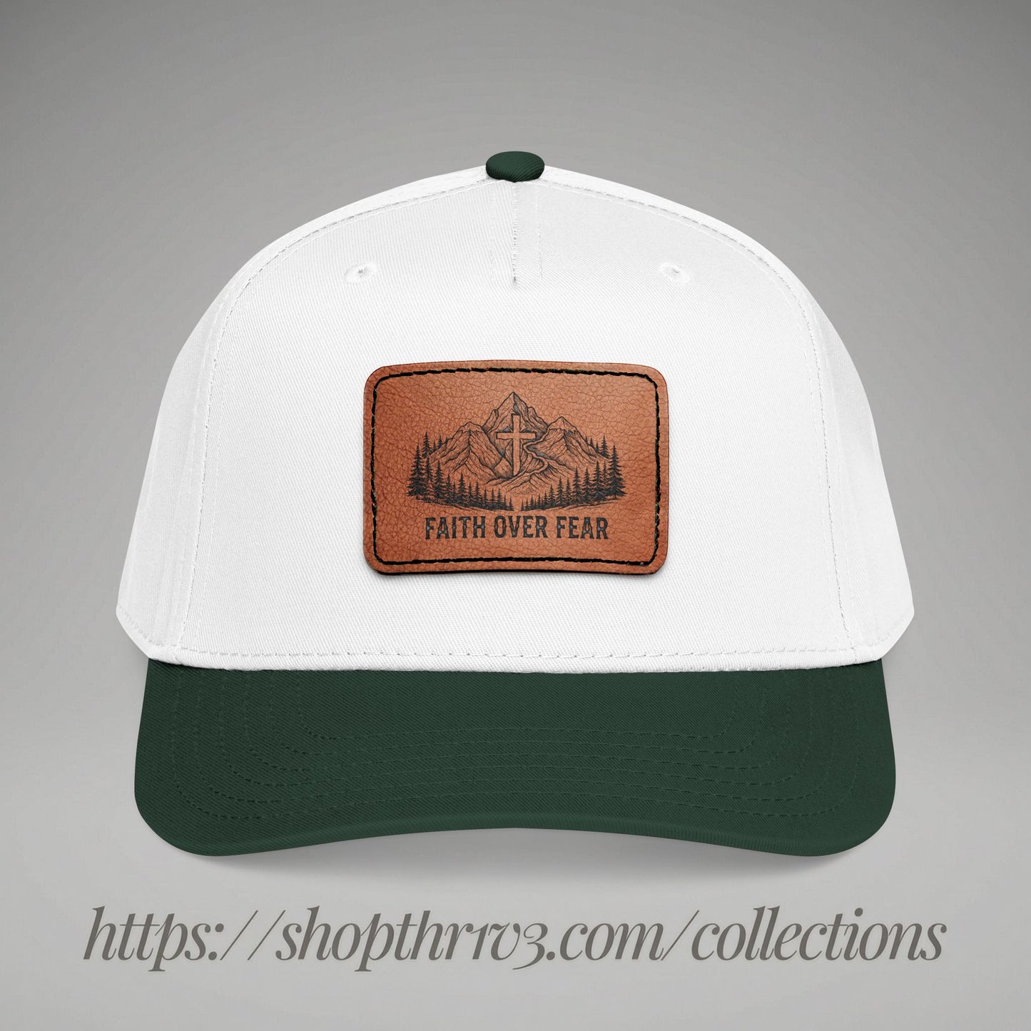 Faith Over Fear Leather Patch Baseball Cap