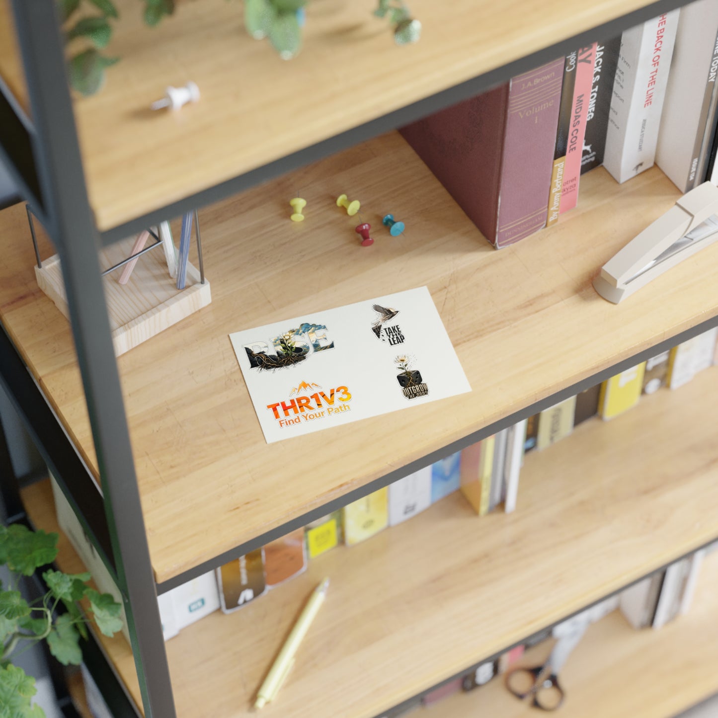 THR1V3 Motivational Sticker Sheet — Mountain & Growth Stickers