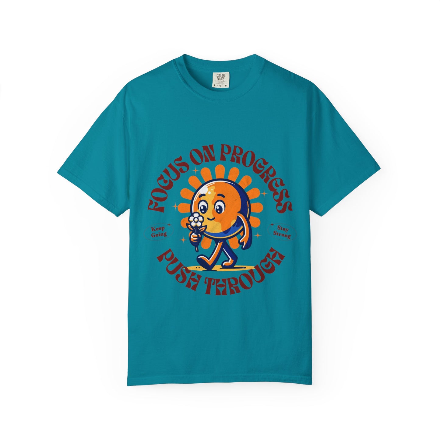 Motivational Unisex T-Shirt - "Focus on Progress, Push Through"