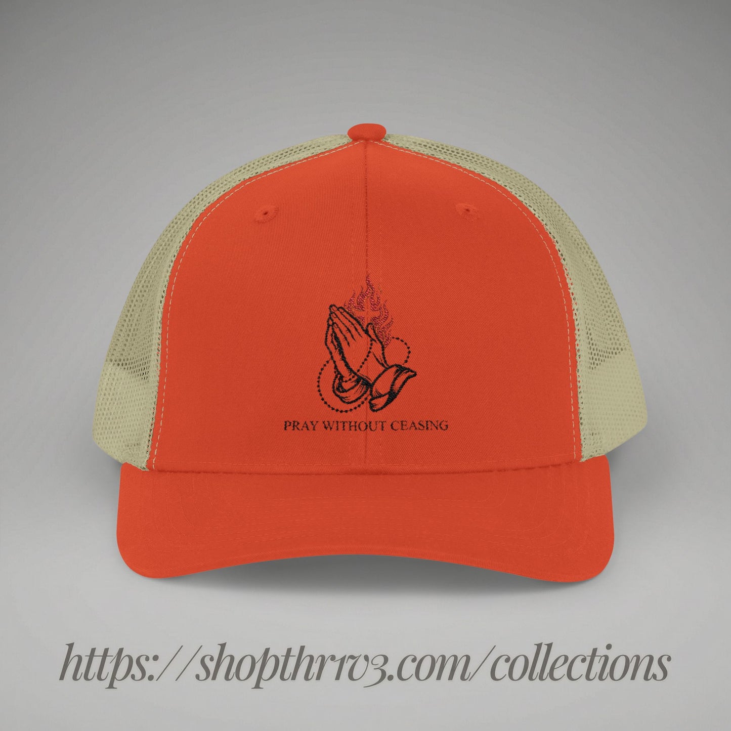 Praying Hands Trucker Cap — Faith-Inspired Snapback Hat