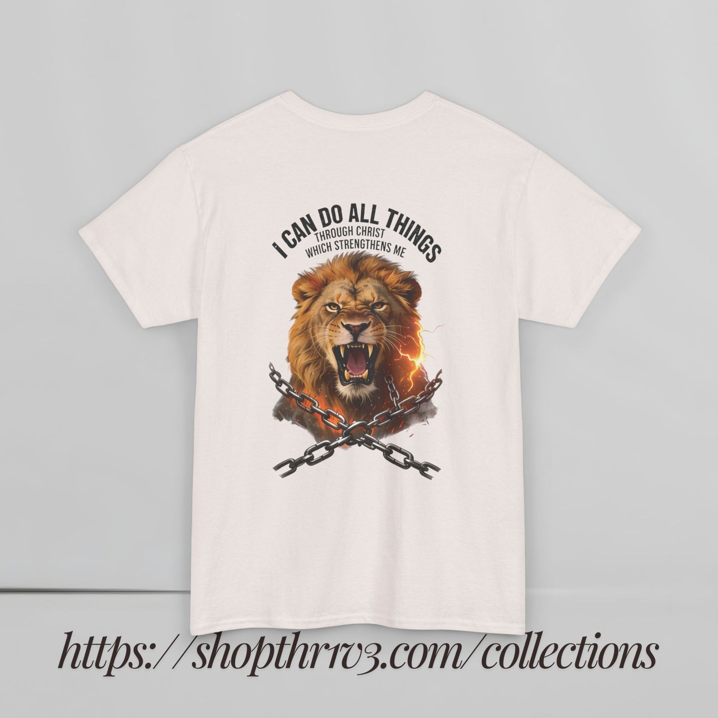 Christian Lion T‑Shirt – “I Can Do All Things” Inspirational Faith Tee