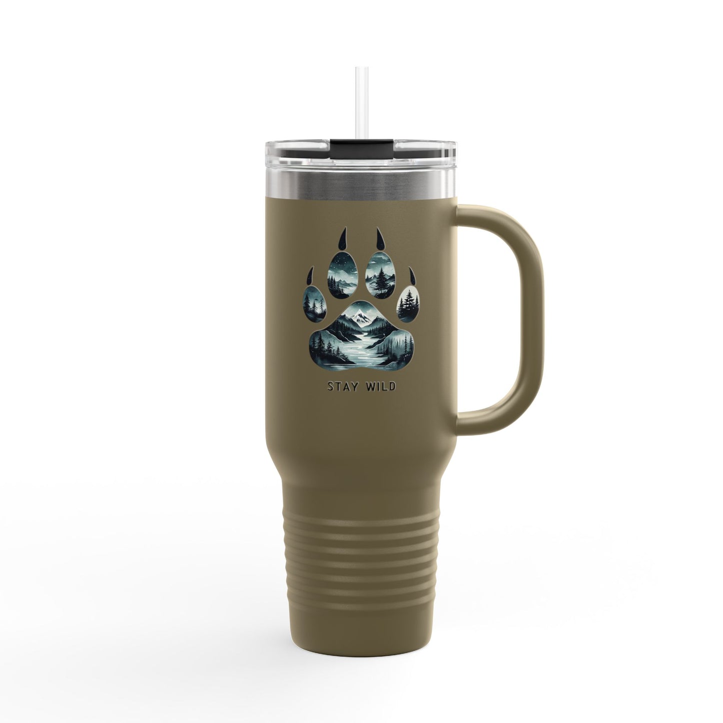 Stay Wild Insulated Travel Mug | 40oz Adventure Coffee Cup | Perfect for Nature Lovers, Camping, Road Trips, Gifts