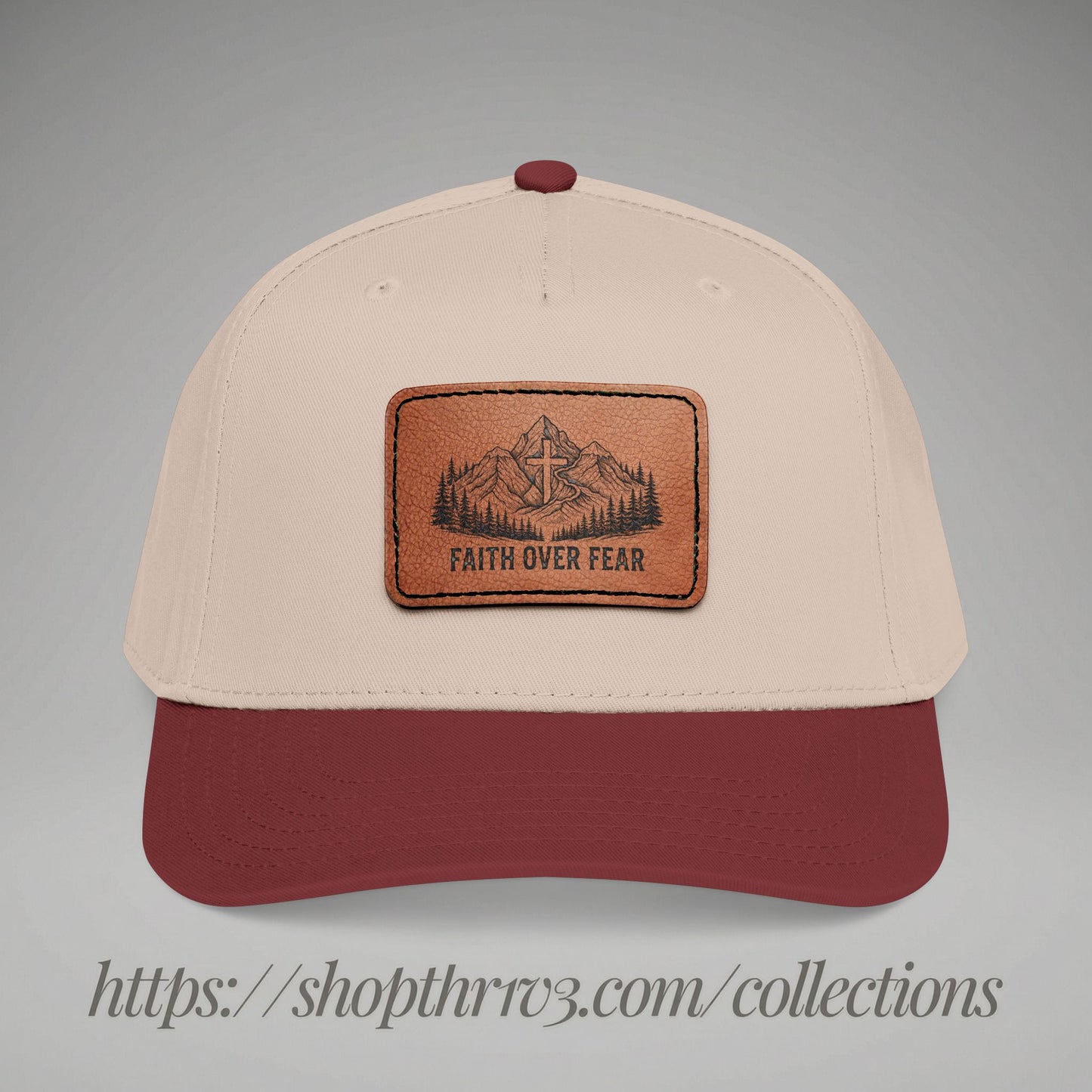 Faith Over Fear Leather Patch Baseball Cap