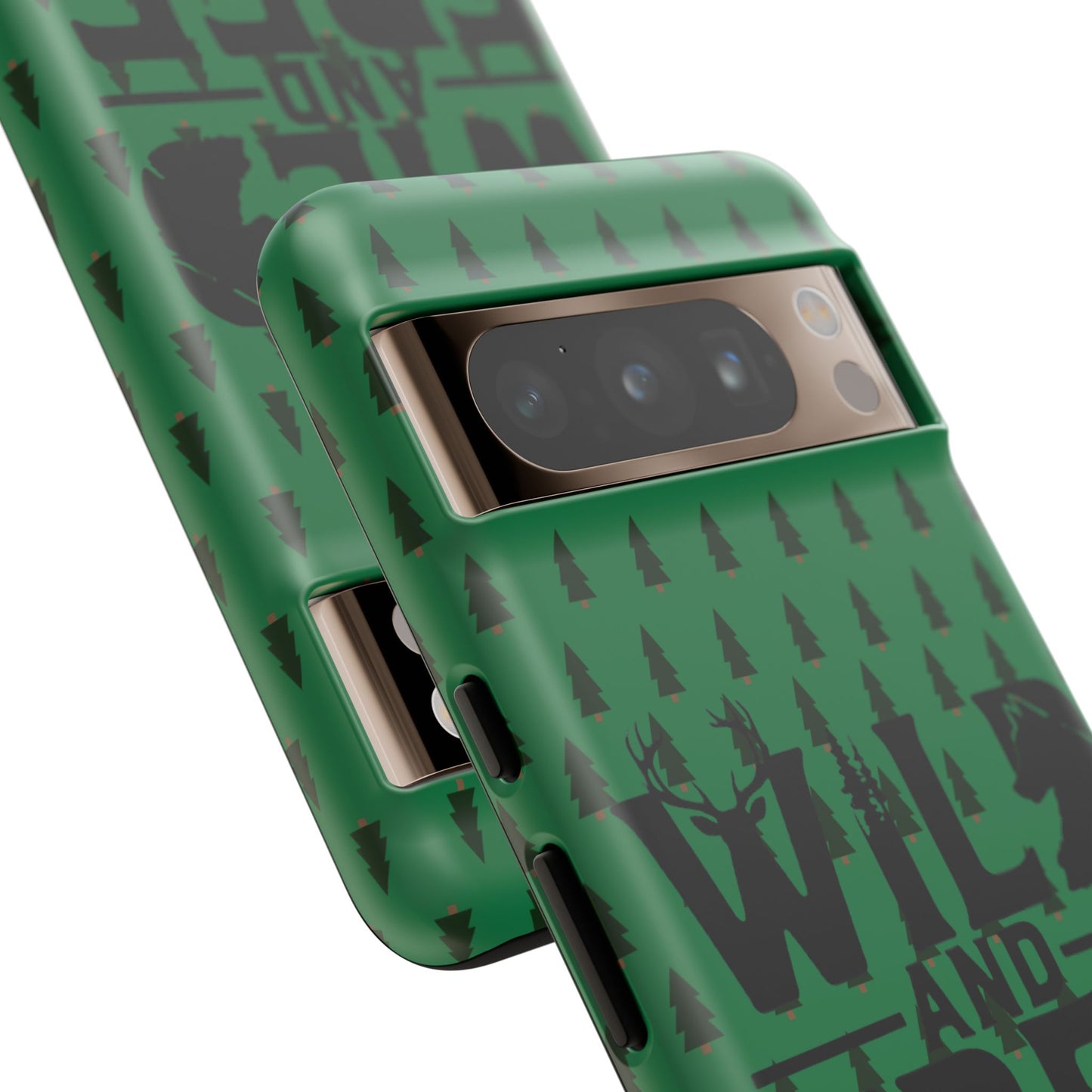 Wild and Free Bear Graphic Phone Case | Forest Pattern iPhone Case