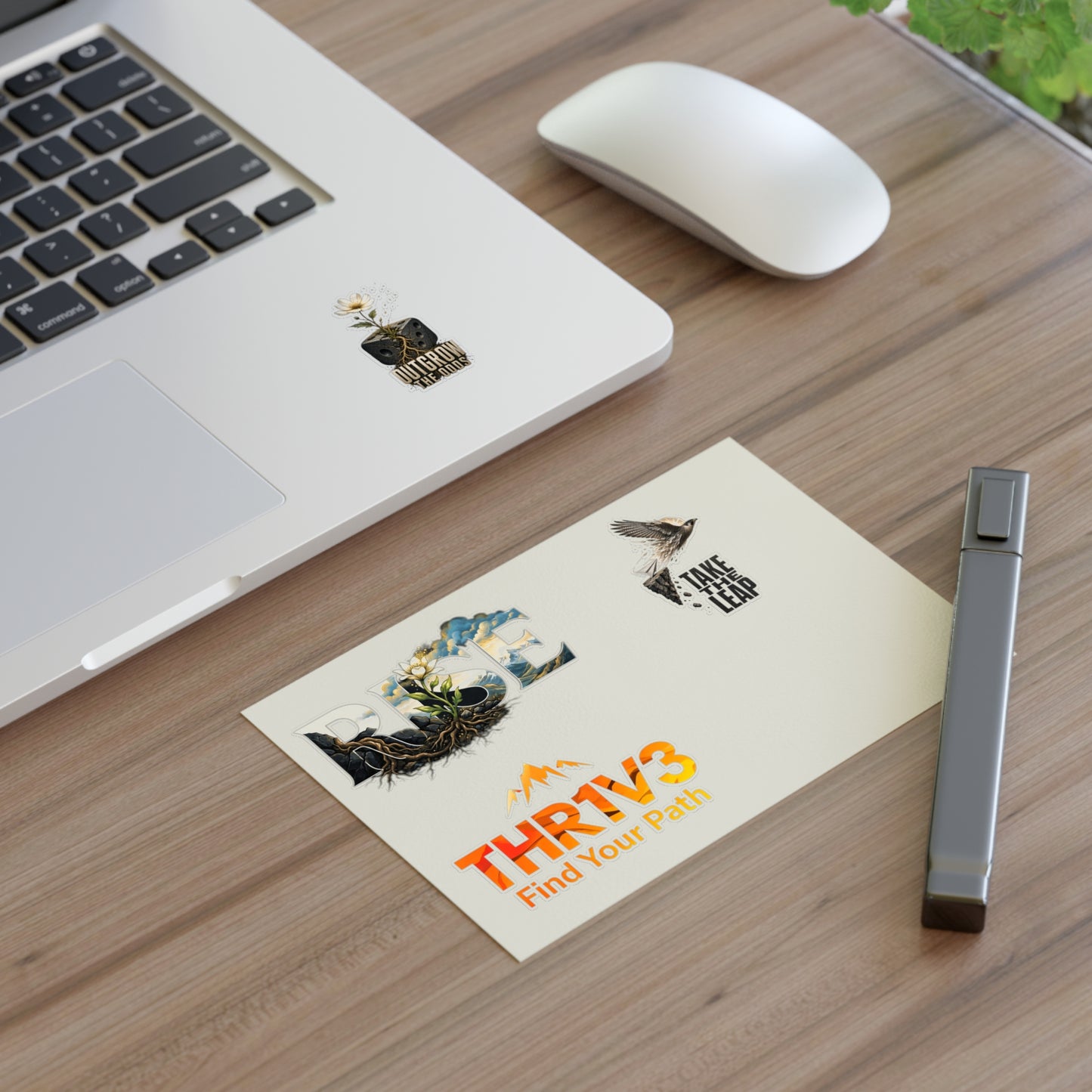 THR1V3 Motivational Sticker Sheet — Mountain & Growth Stickers