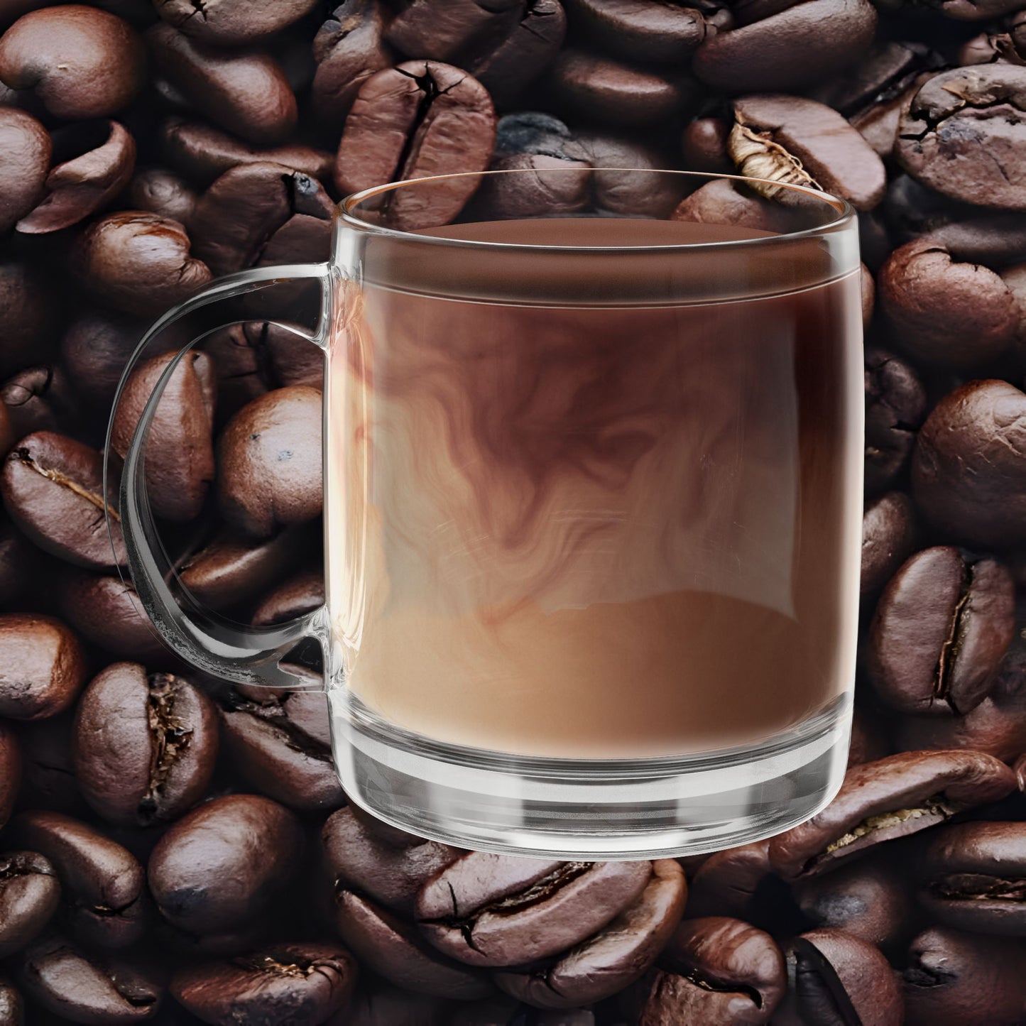 Engraved Glass Coffee Mug – Eagle & Mountain Wilderness Design | Dishwasher & Microwave Safe