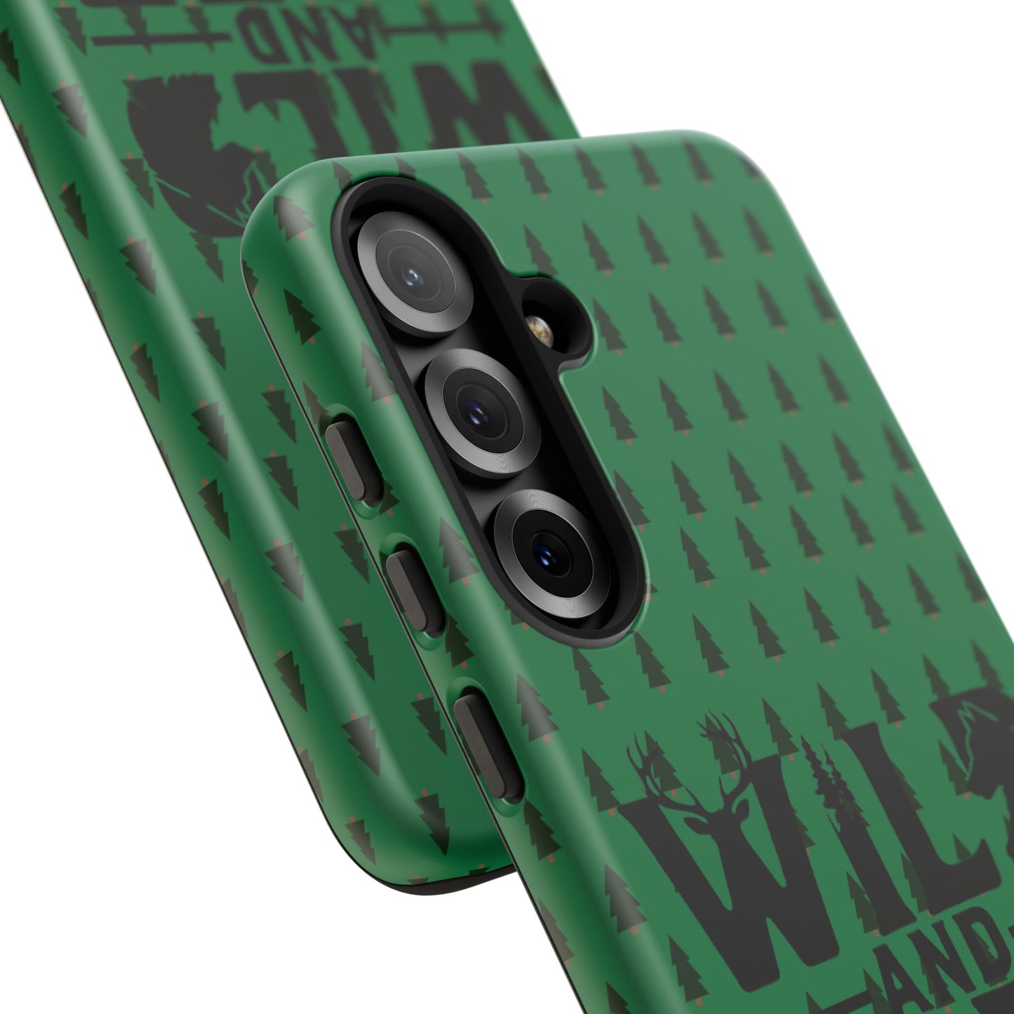 Wild and Free Bear Graphic Phone Case | Forest Pattern iPhone Case
