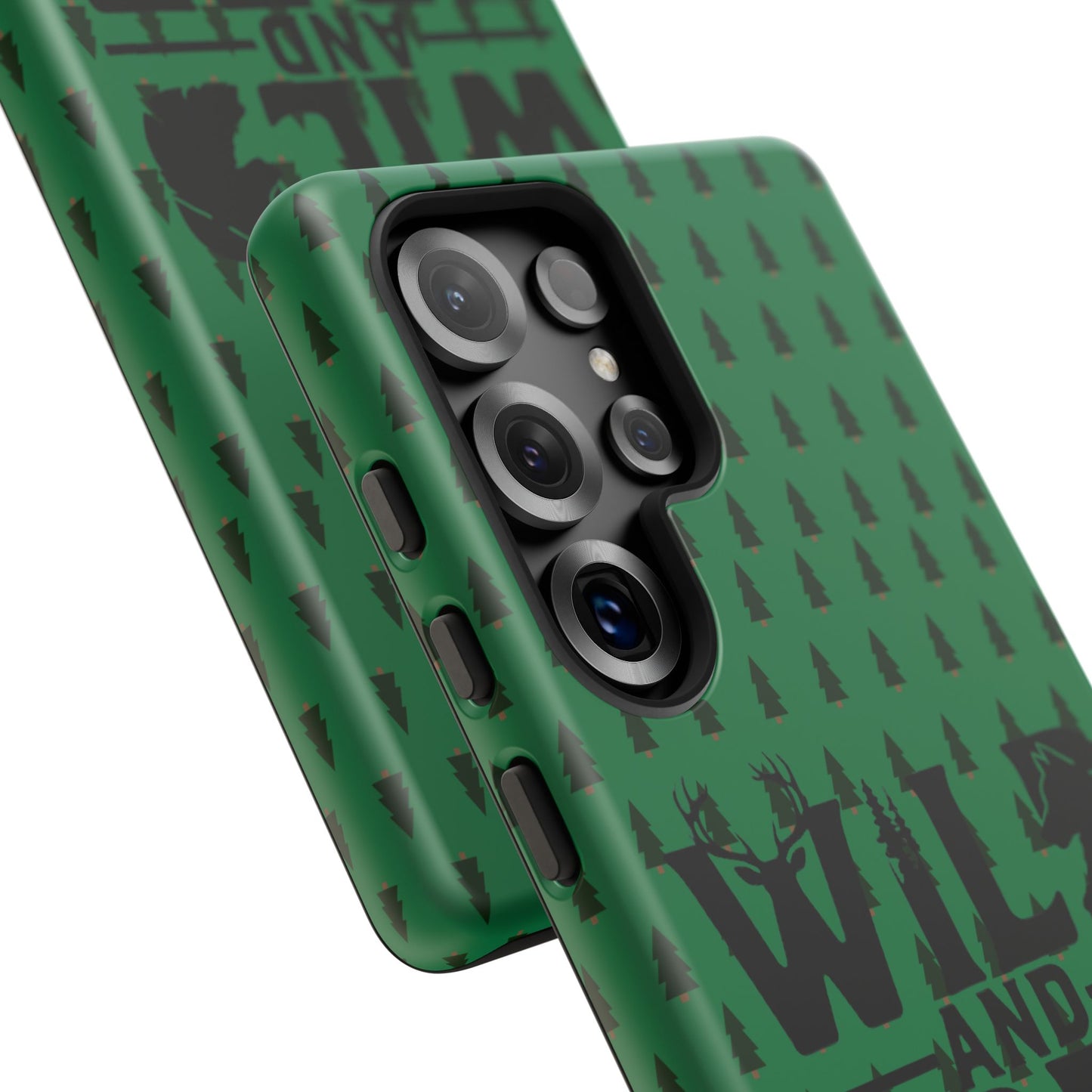 Wild and Free Bear Graphic Phone Case | Forest Pattern iPhone Case