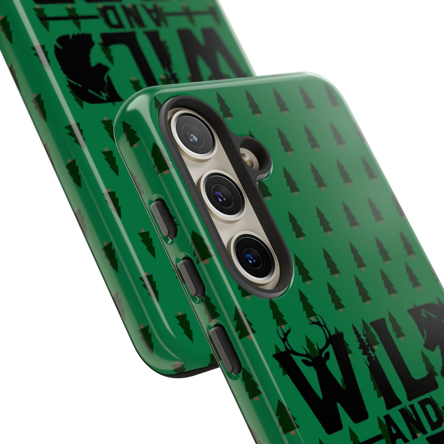 Wild and Free Bear Graphic Phone Case | Forest Pattern iPhone Case