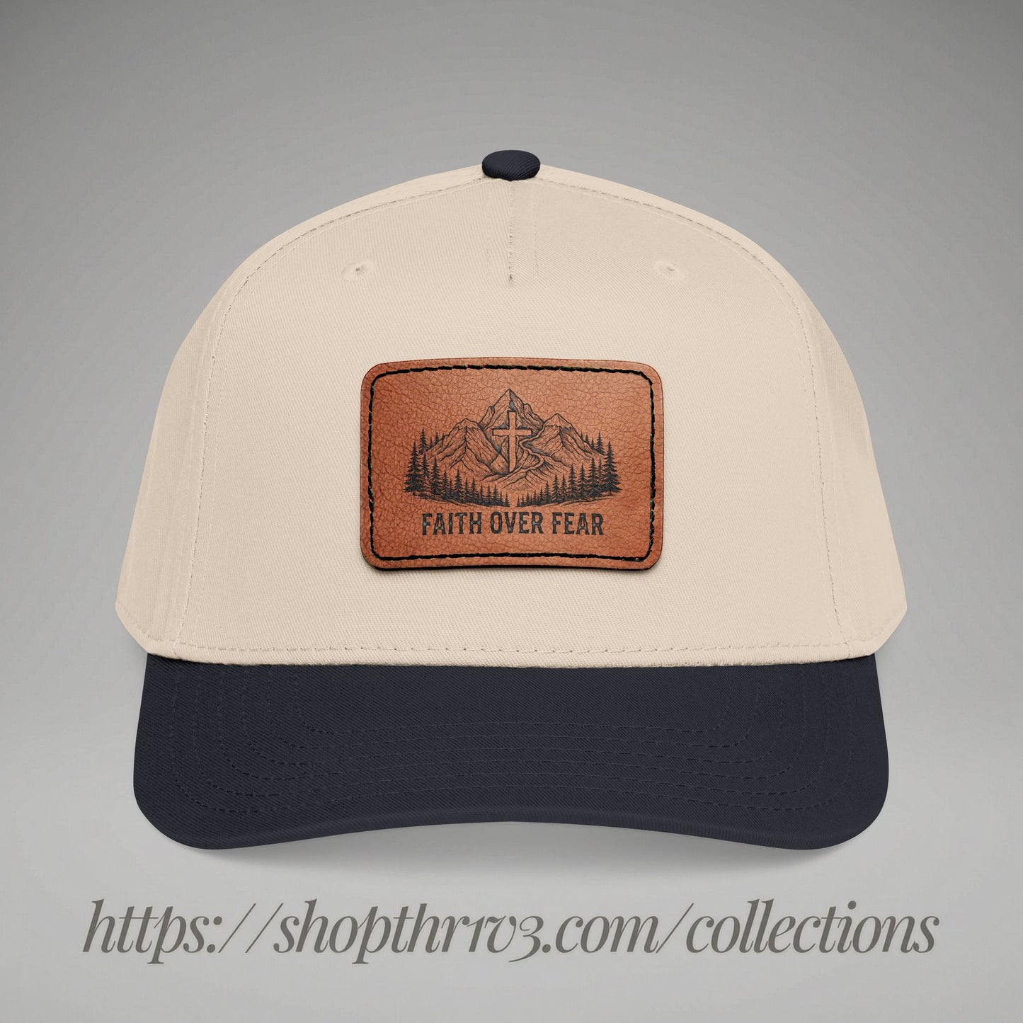 Faith Over Fear Leather Patch Baseball Cap