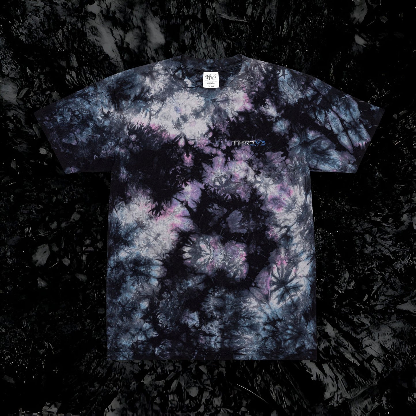 Tie-Dye T-Shirt Embroidered with THR1V3 Logo