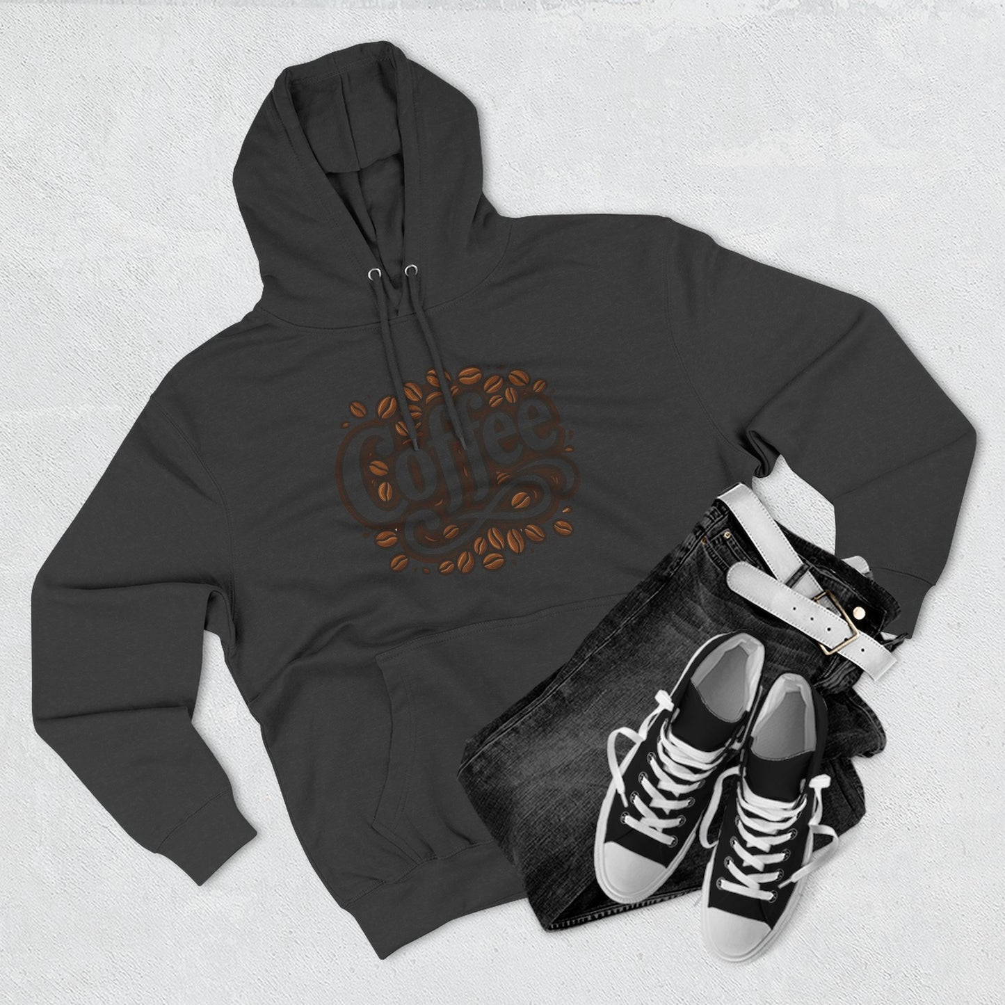 Coffee Lovers Three-Panel Fleece Hoodie, Cozy Sweatshirt, Perfect Gift for Coffee Enthusiasts, Ideal for Fall & Winter, Casual Wear