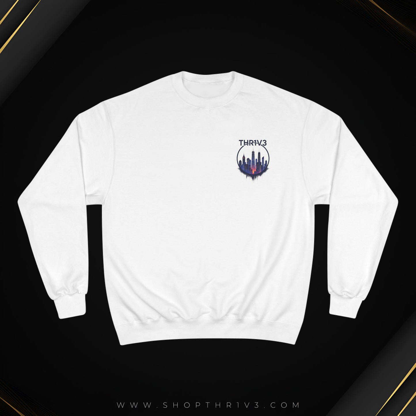 Urban Skyline Champion Sweatshirt - Cozy Fashion, Gift for City Lovers, Casual Wear, Nighttime Aesthetic, Unique Design