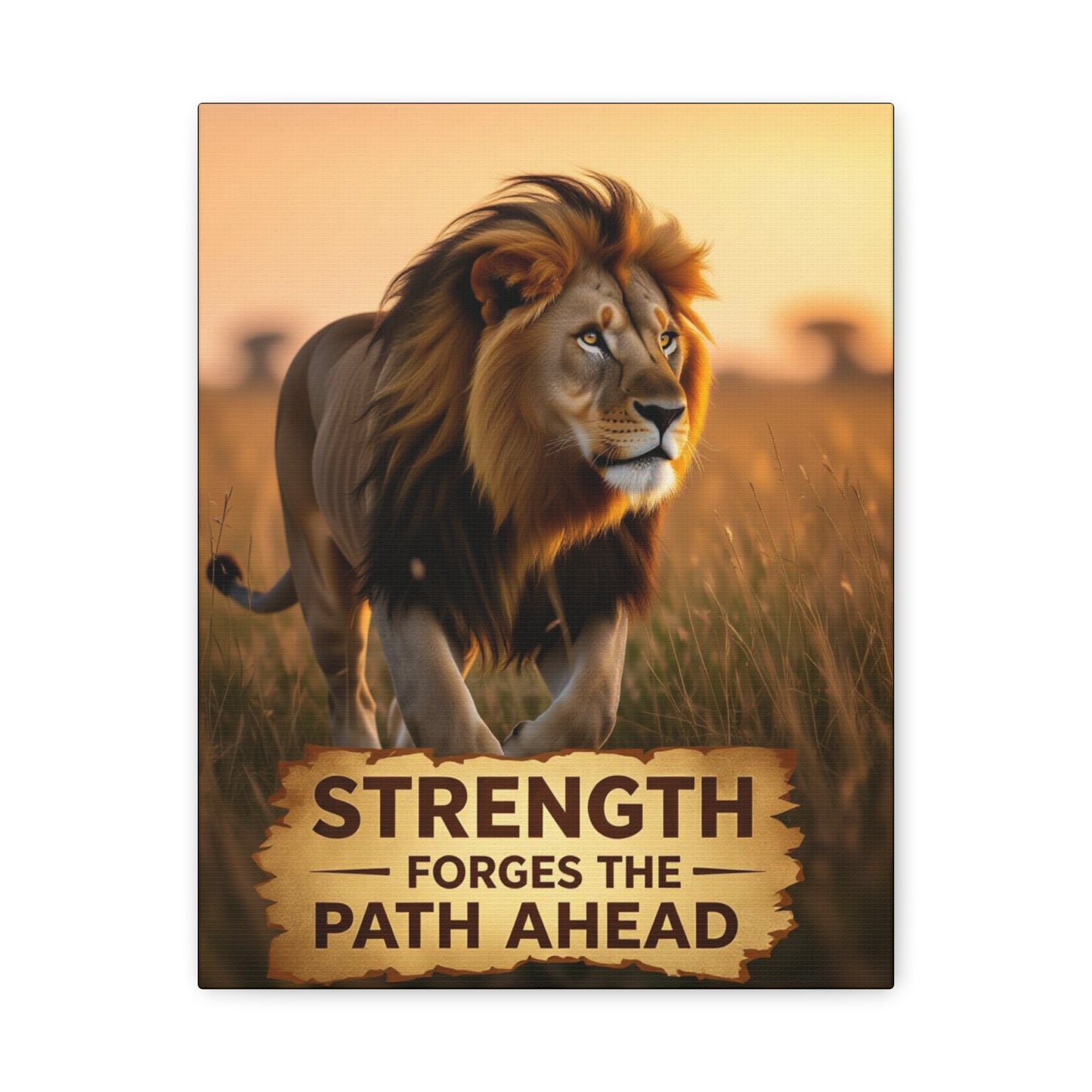 Inspirational Lion Canvas Print, Strength Motivational Wall Art, Home Decor, Lion Artwork, Gift for Nature Lovers, Leadership Inspiration