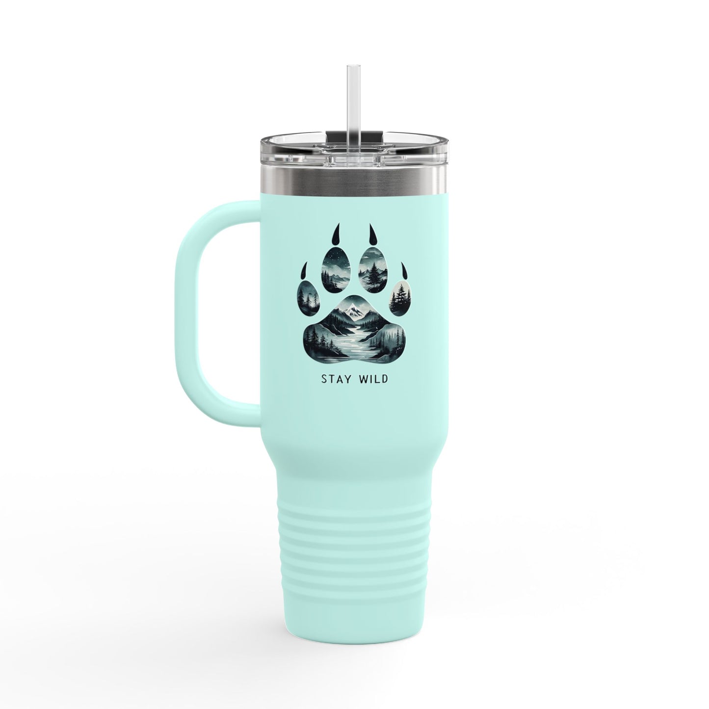 Stay Wild Insulated Travel Mug | 40oz Adventure Coffee Cup | Perfect for Nature Lovers, Camping, Road Trips, Gifts