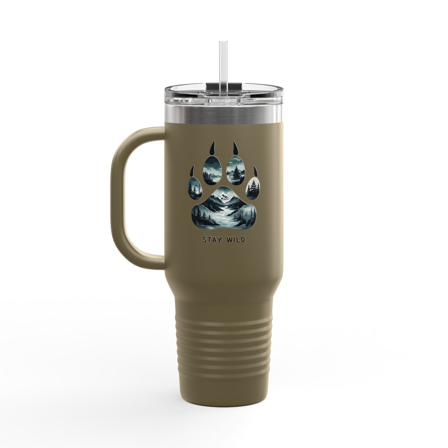 Stay Wild Insulated Travel Mug | 40oz Adventure Coffee Cup | Perfect for Nature Lovers, Camping, Road Trips, Gifts