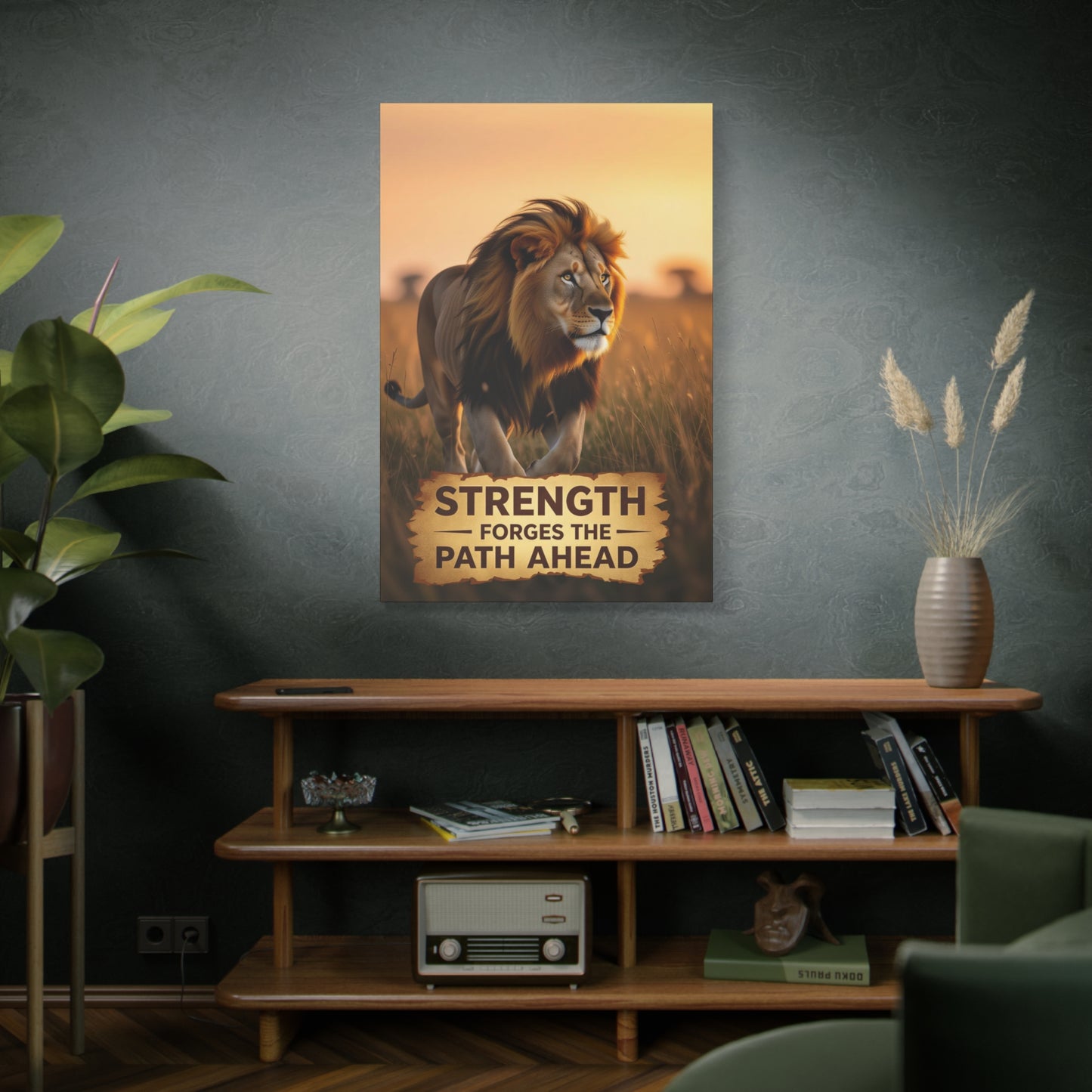 Inspirational Lion Canvas Print, Strength Motivational Wall Art, Home Decor, Lion Artwork, Gift for Nature Lovers, Leadership Inspiration